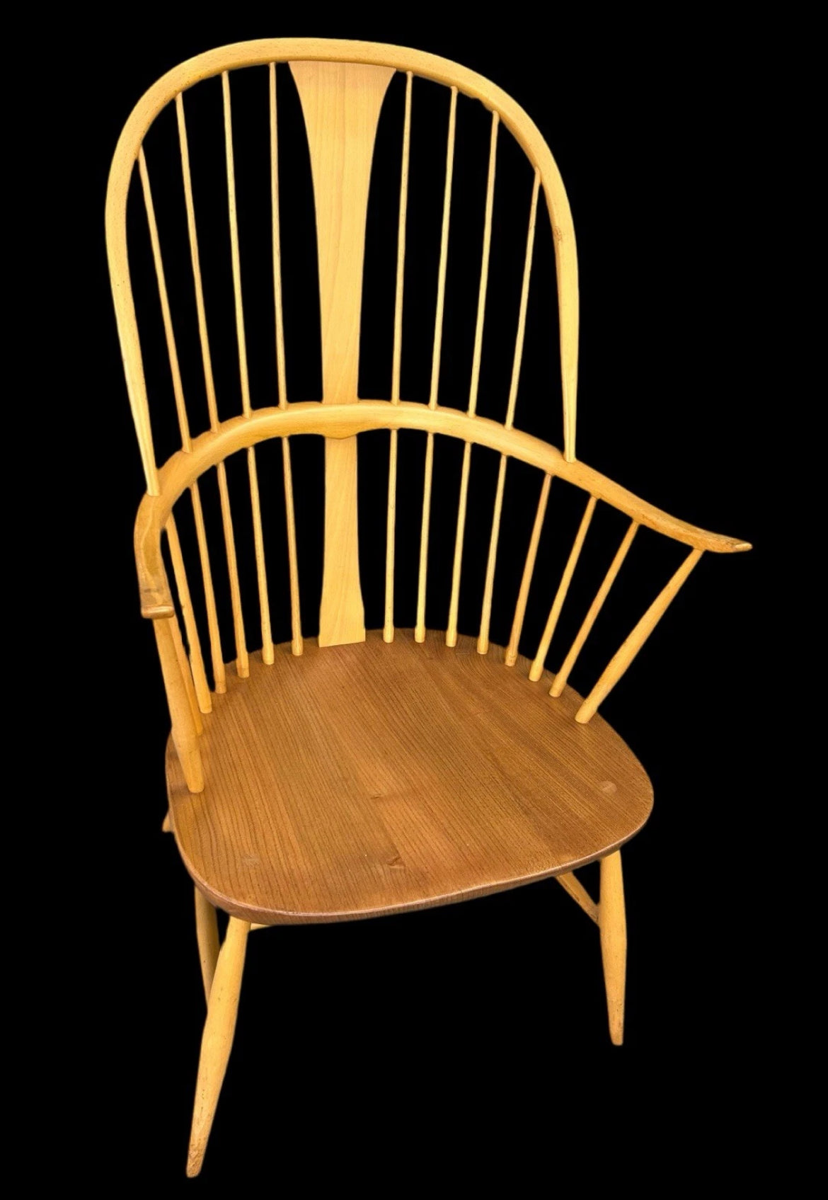 Pair of Ercol Chairmakers Elm and Beech side chairs