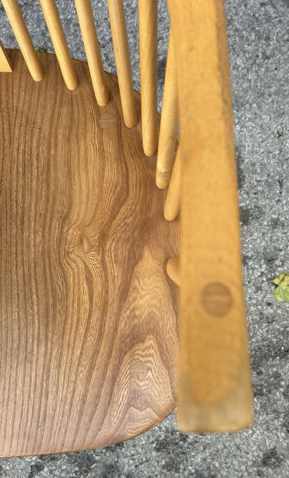 Pair of Ercol Chairmakers Elm and Beech side chairs