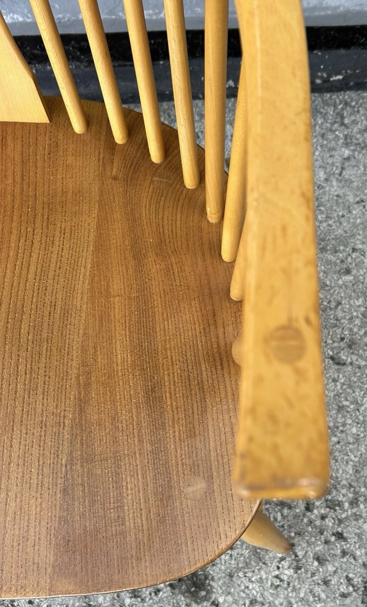 Pair of Ercol Chairmakers Elm and Beech side chairs