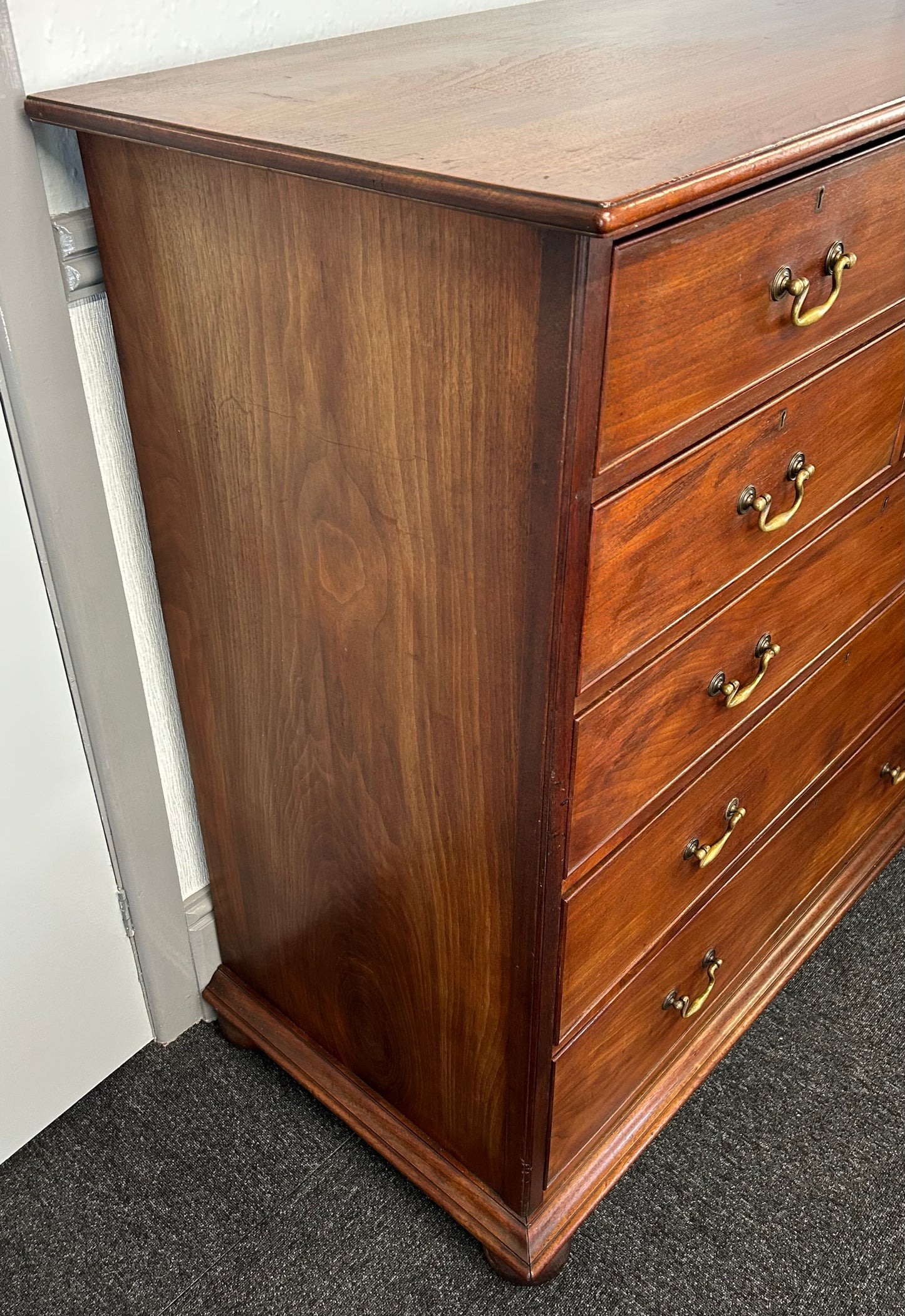 19th century solid walnut chest of drawers