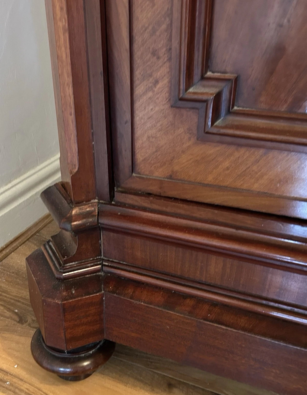19th Century Mahogany French 2pc bedroom suite.