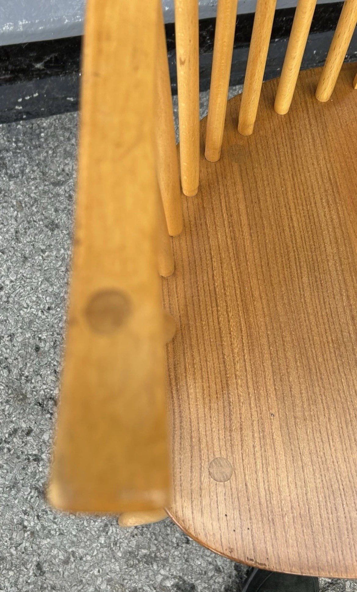 Pair of Ercol Chairmakers Elm and Beech side chairs