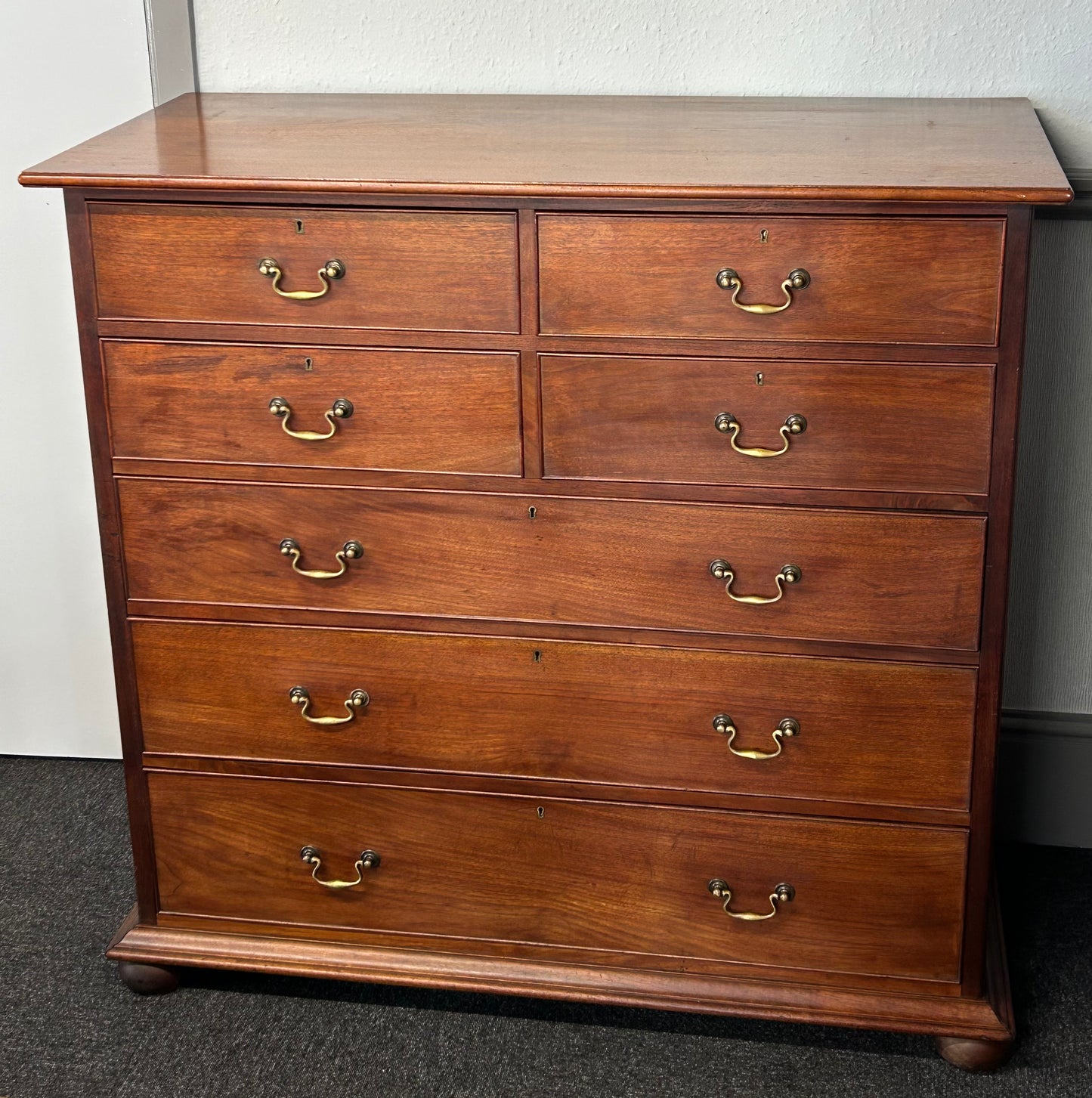 19th century solid walnut chest of drawers