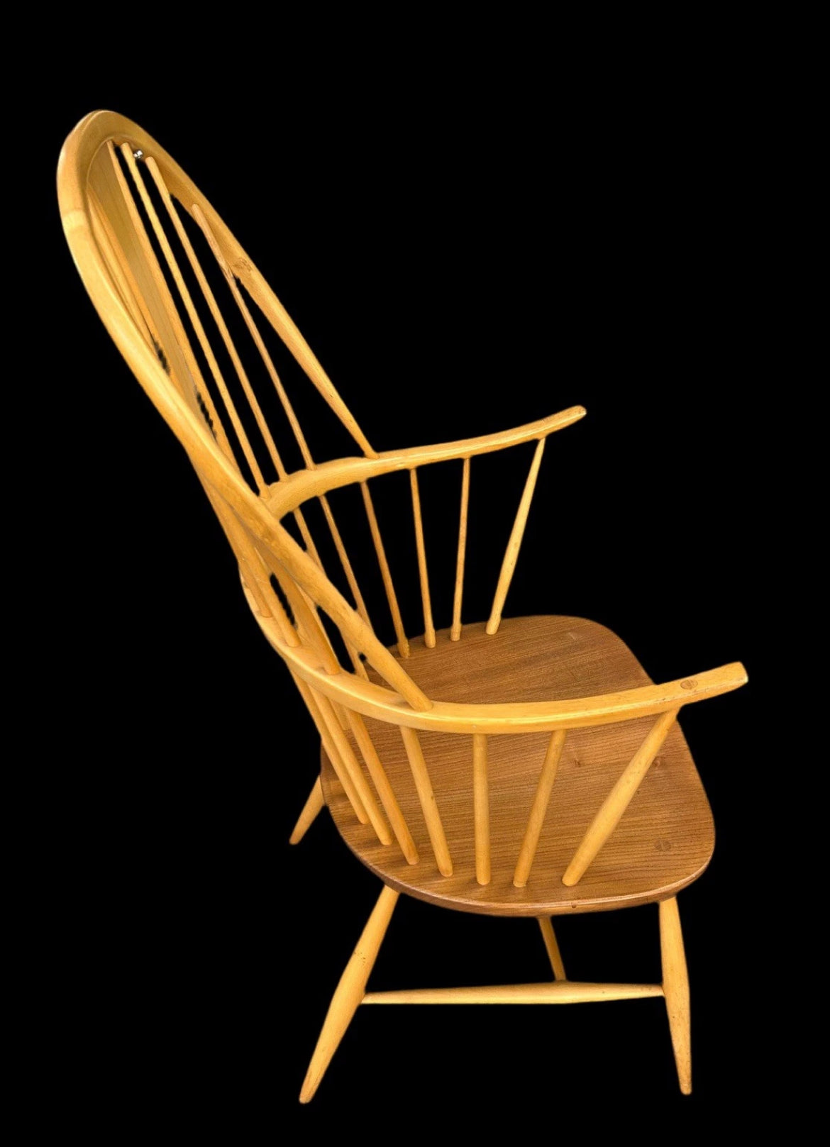 Pair of Ercol Chairmakers Elm and Beech side chairs