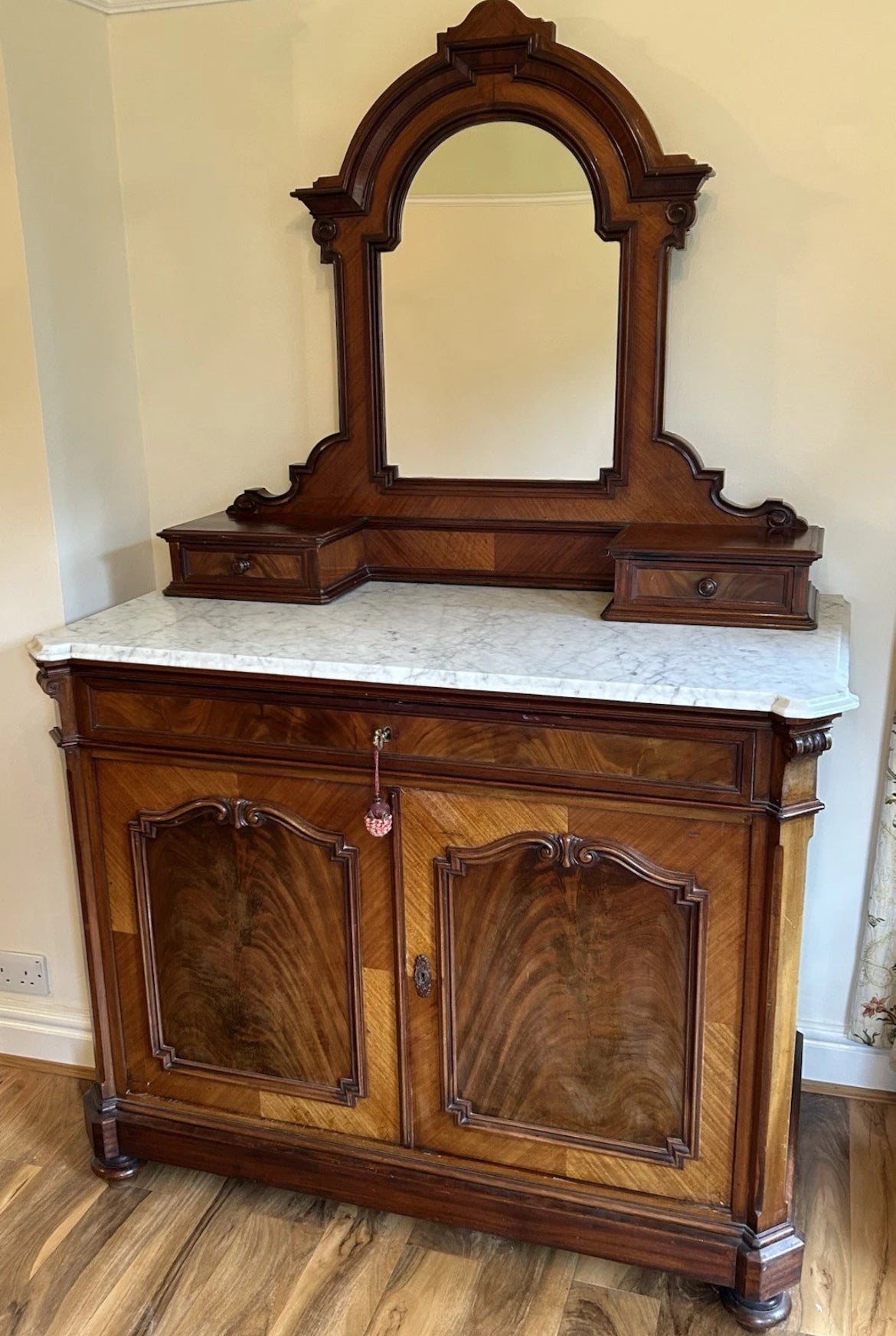 19th Century Mahogany French 2pc bedroom suite.