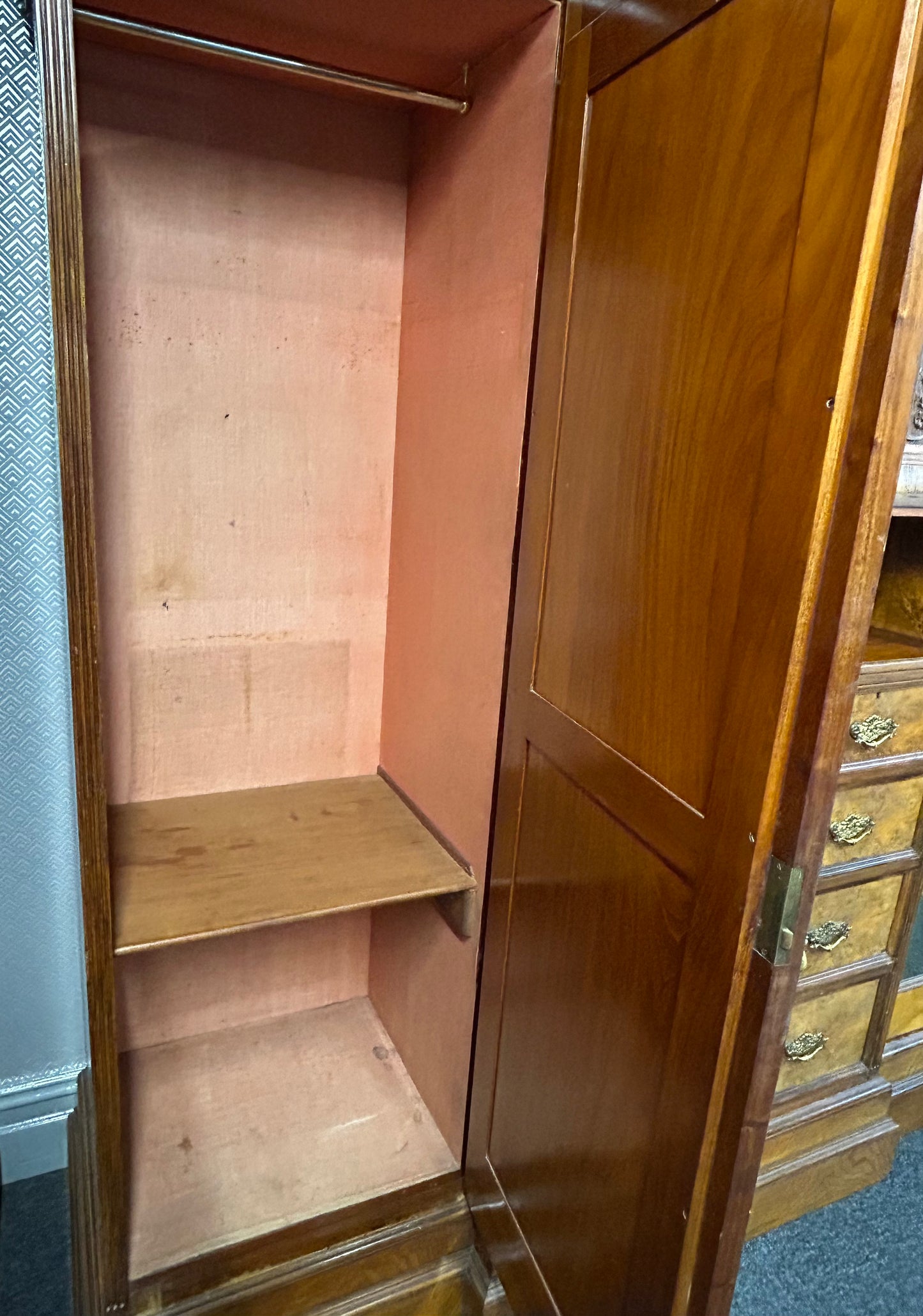Large Victorian pollard oak wardrobe