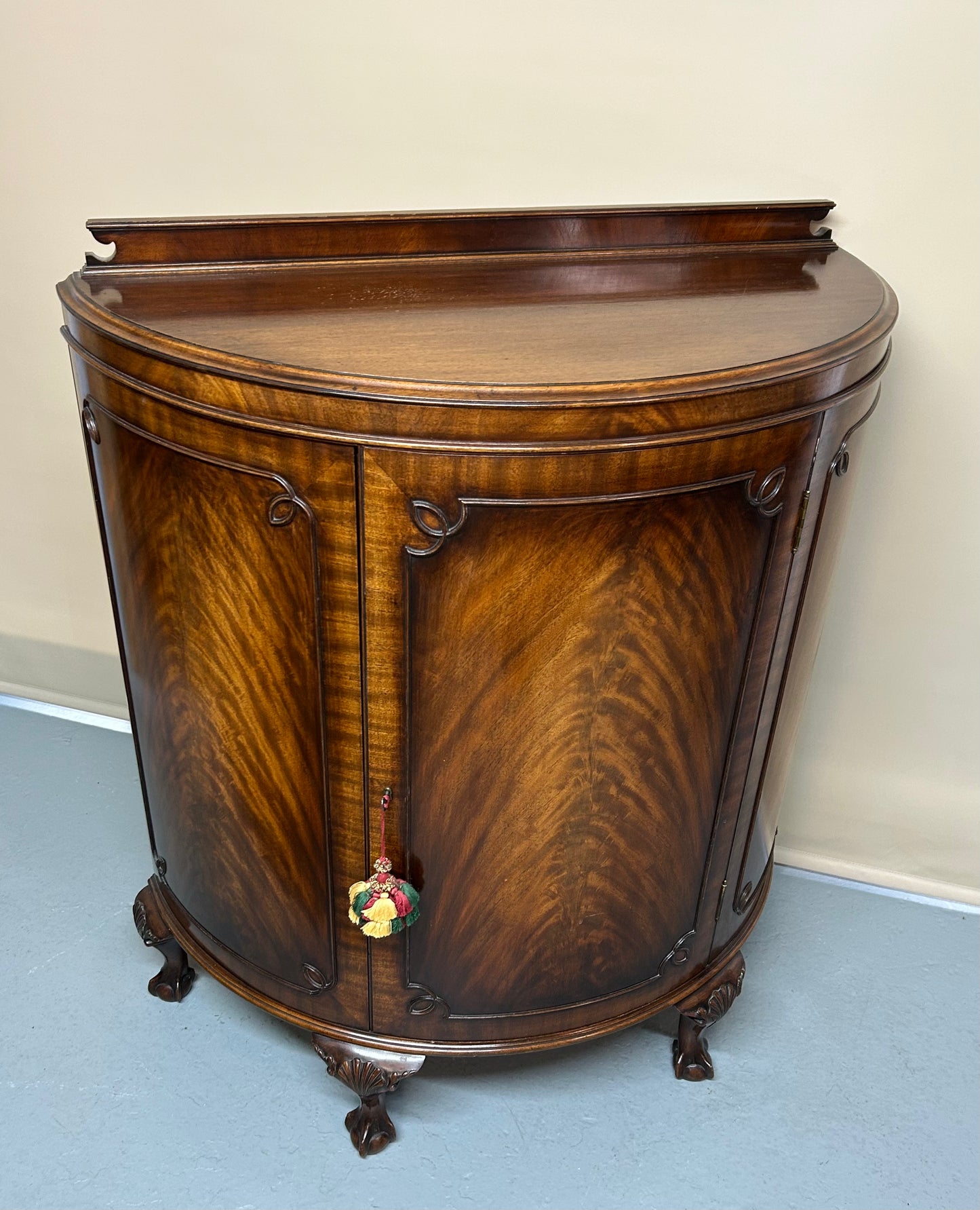 Mahogany Demi Lune side cabinet