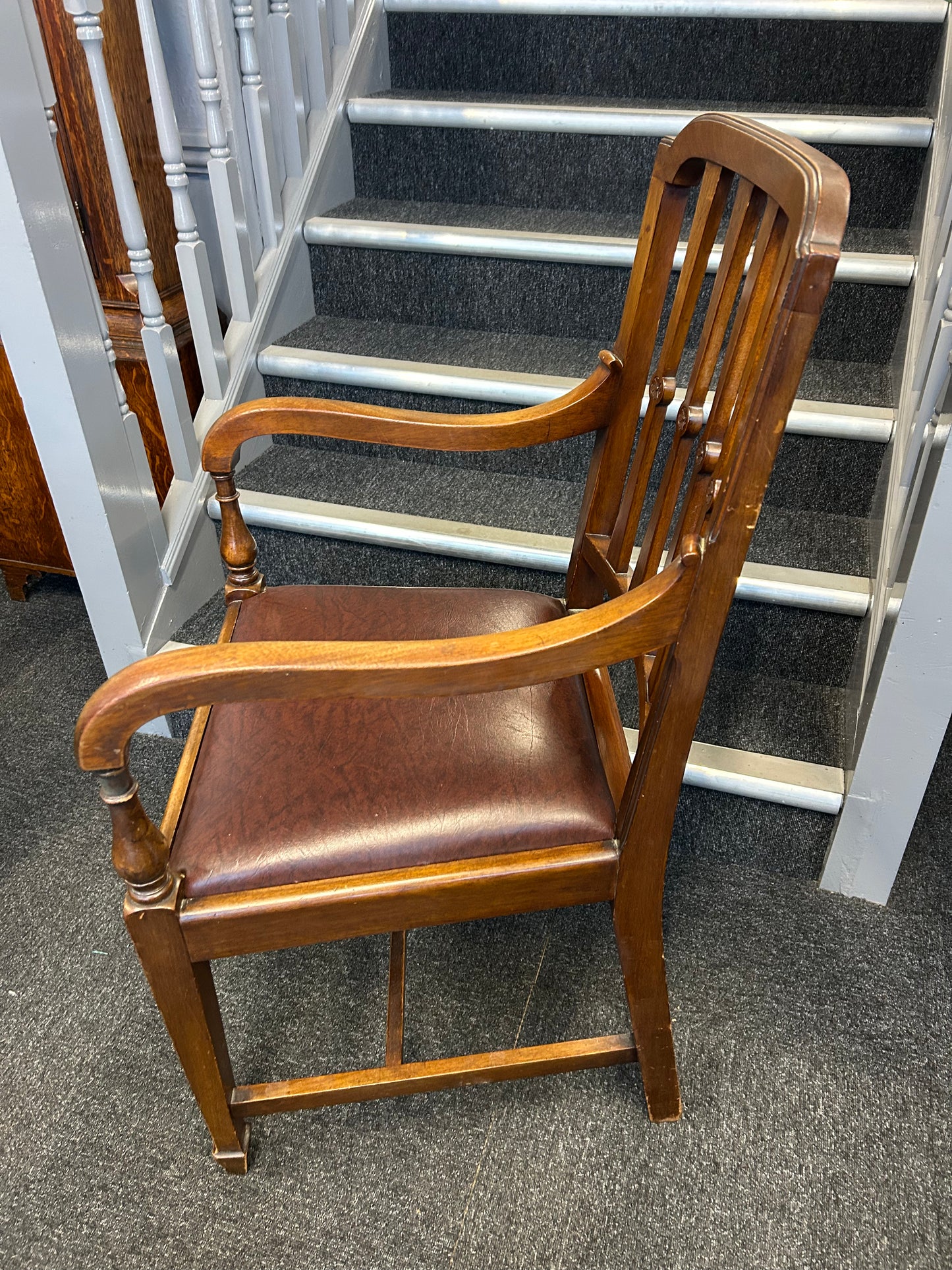 Mahogany Sheraton revival elbow chair