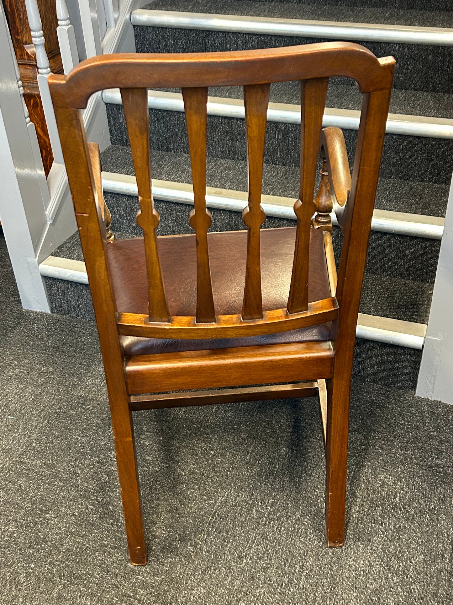 Mahogany Sheraton revival elbow chair