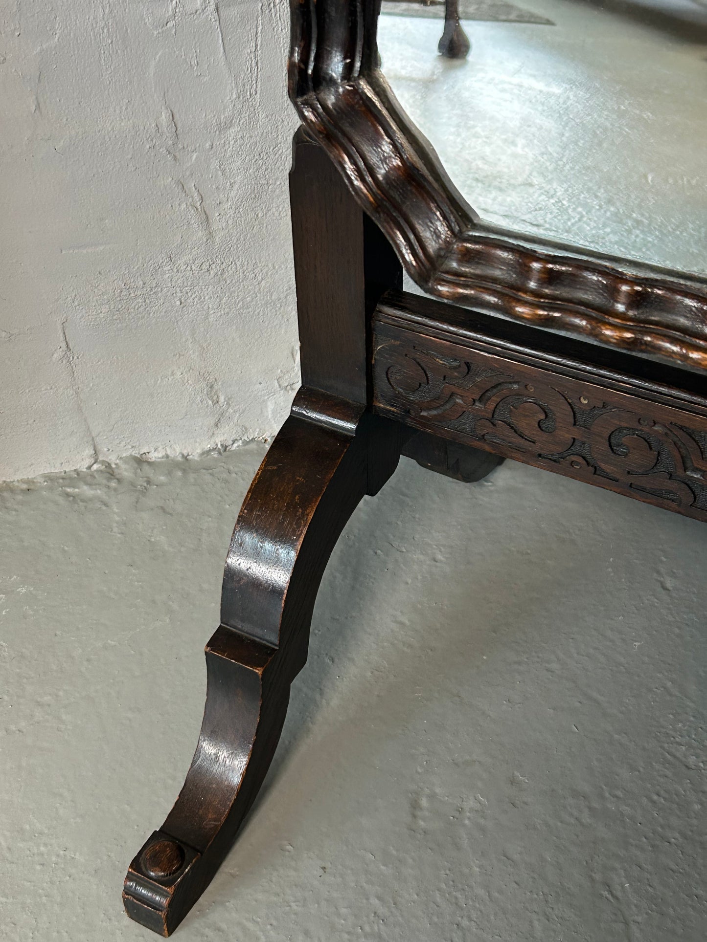 Waring and Gillow oak Cheval Mirror