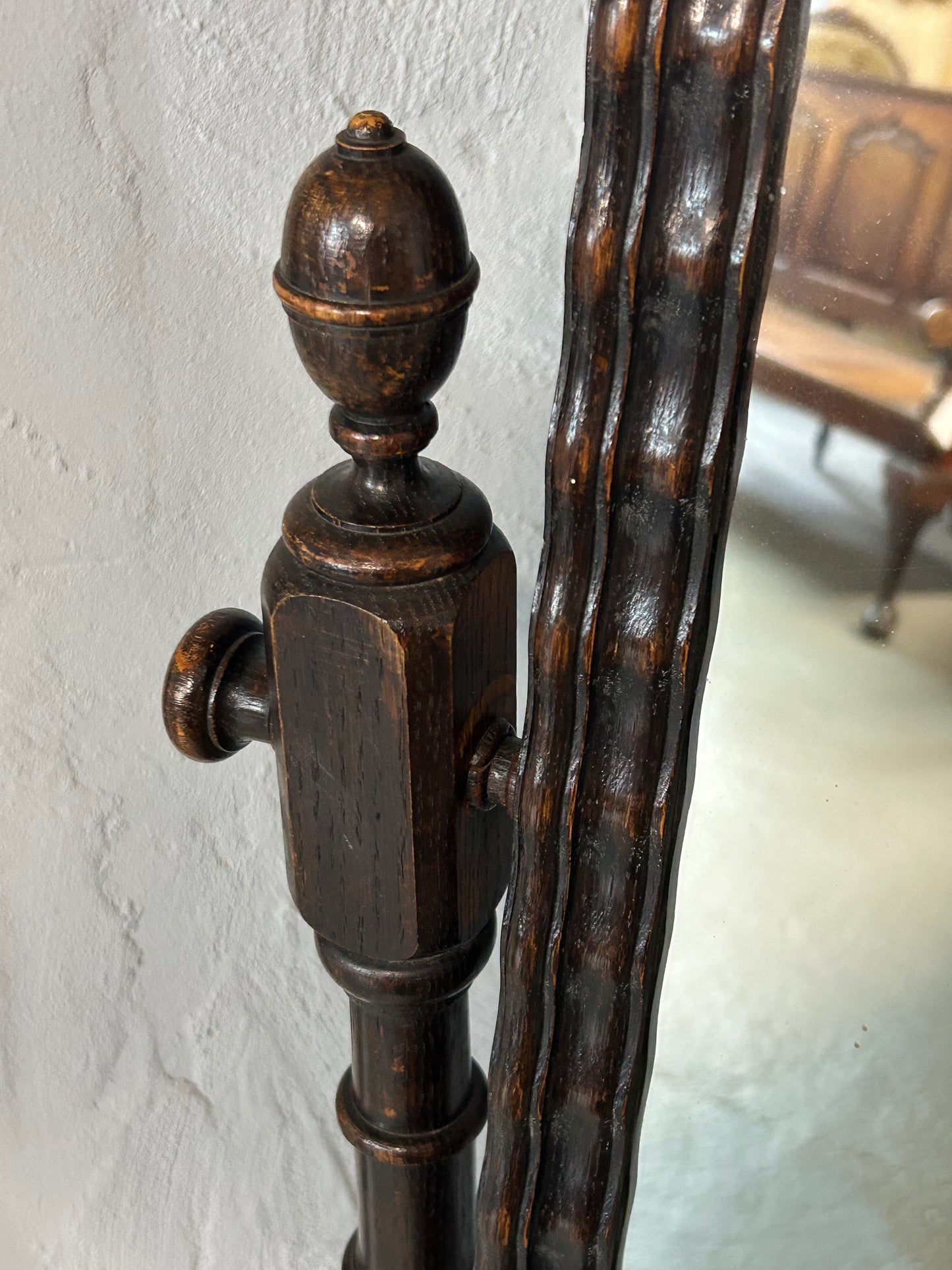 Waring and Gillow oak Cheval Mirror