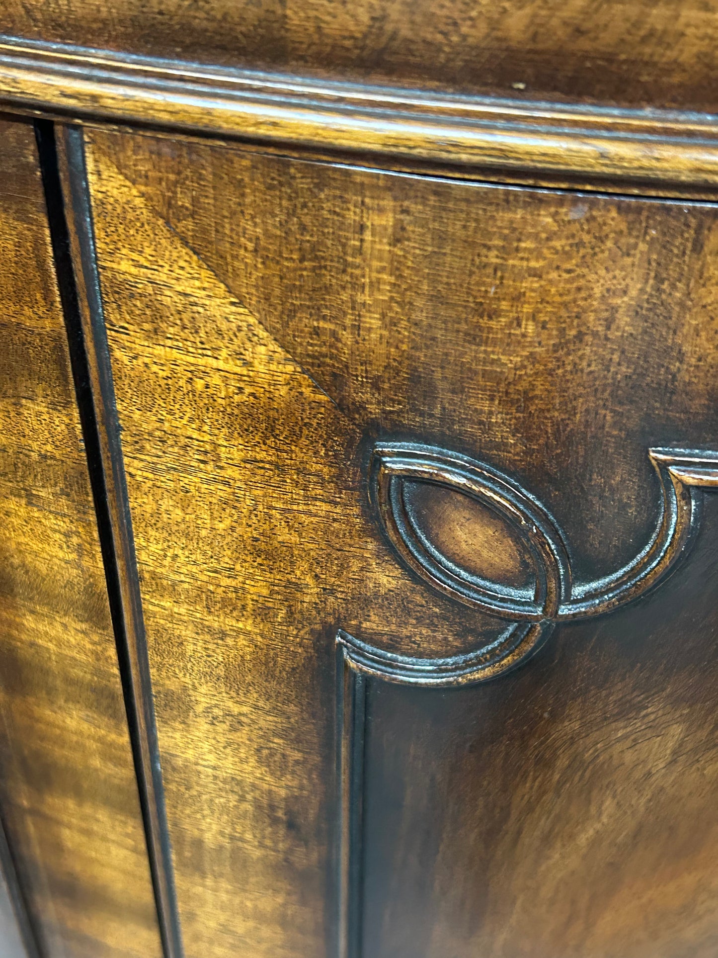 Mahogany Demi Lune side cabinet