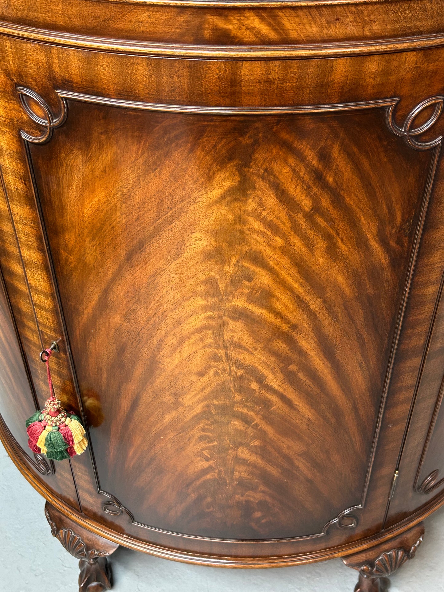 Mahogany Demi Lune side cabinet