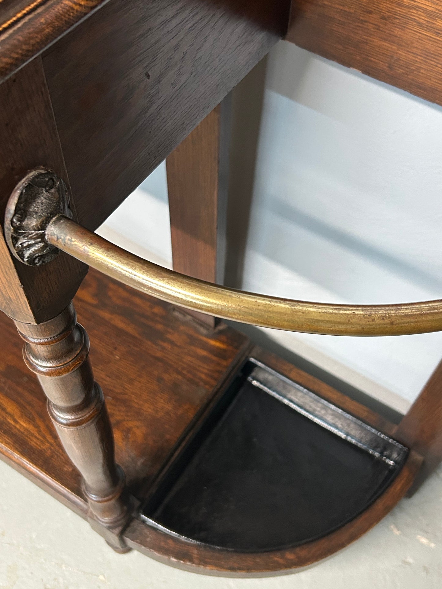 Art Nouveau oak hall/coat stand