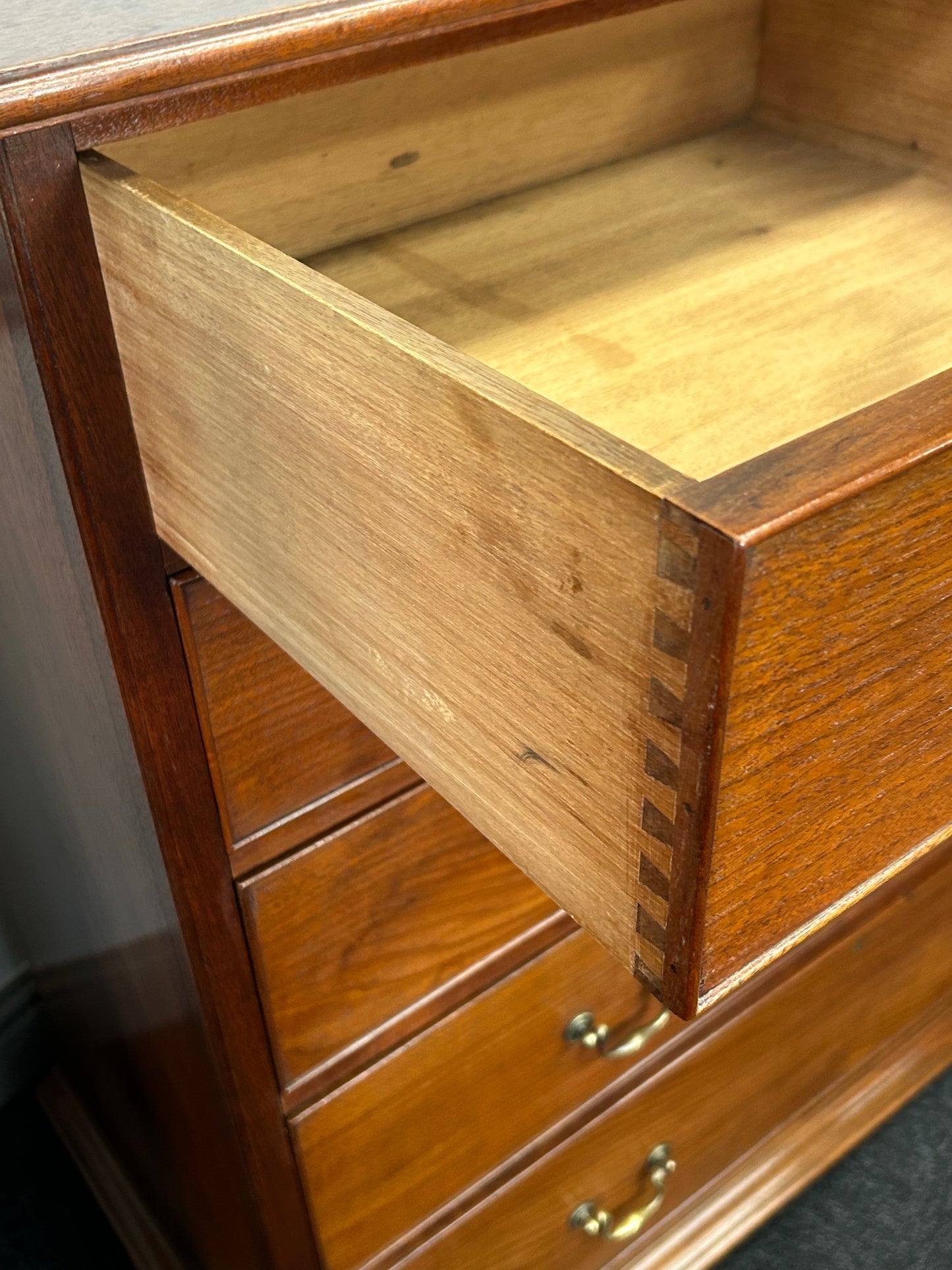 19th century solid walnut chest of drawers