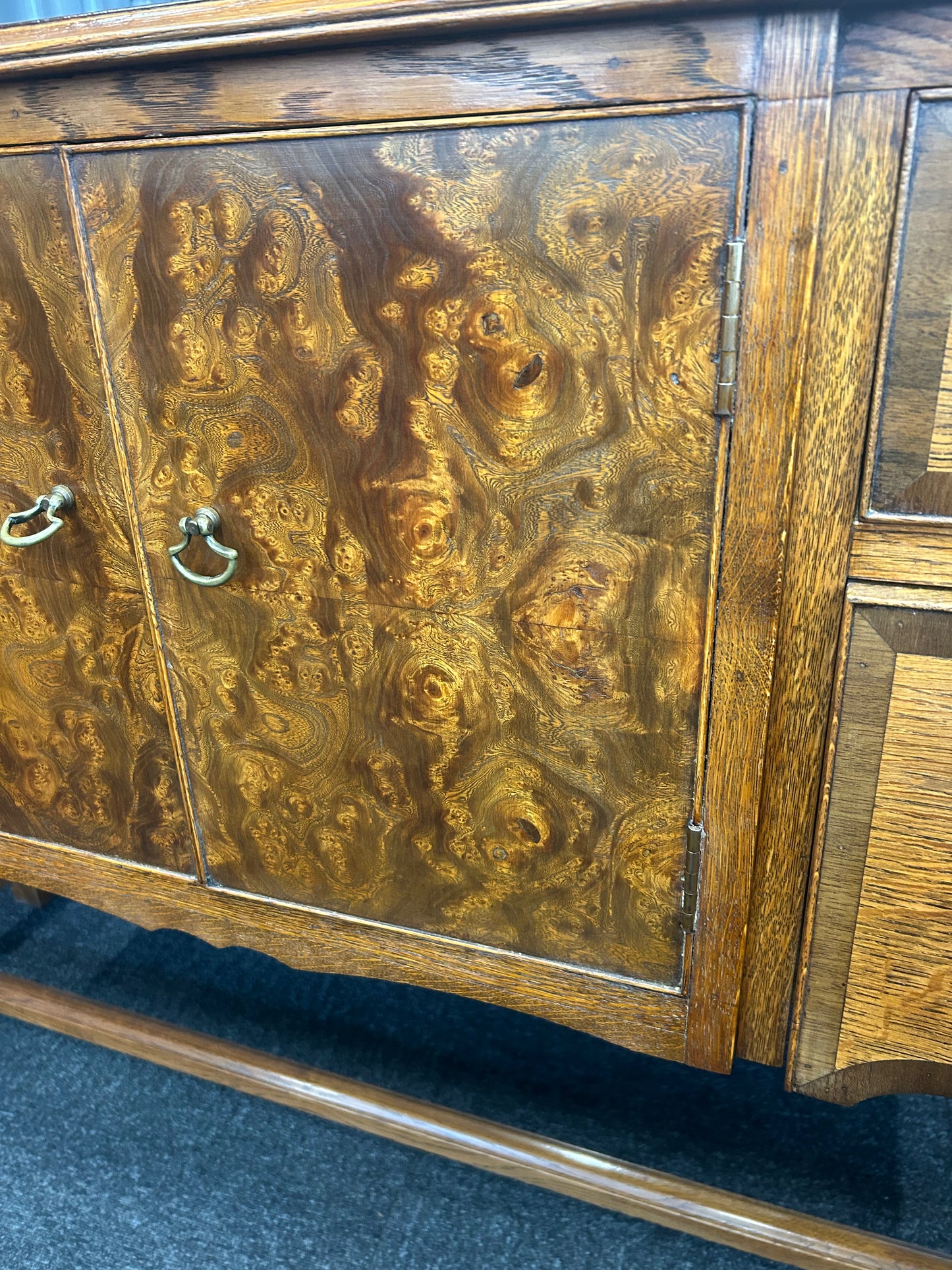 Oak and Burr Walnut sideboard