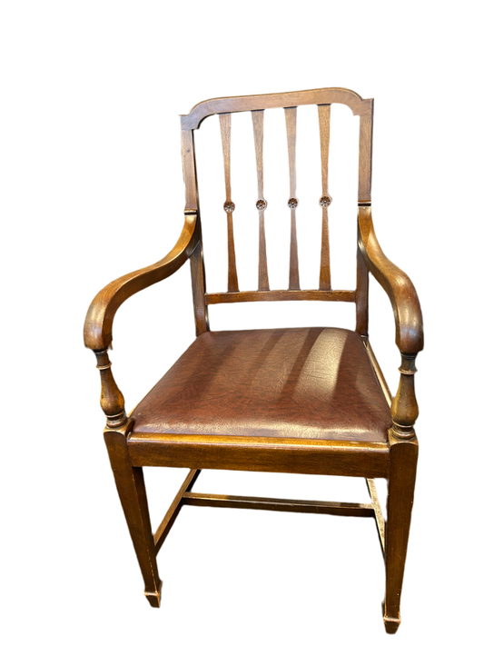 Mahogany Sheraton revival elbow chair
