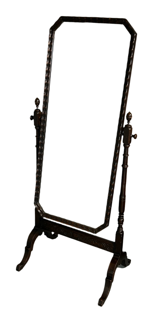 Waring and Gillow oak Cheval Mirror