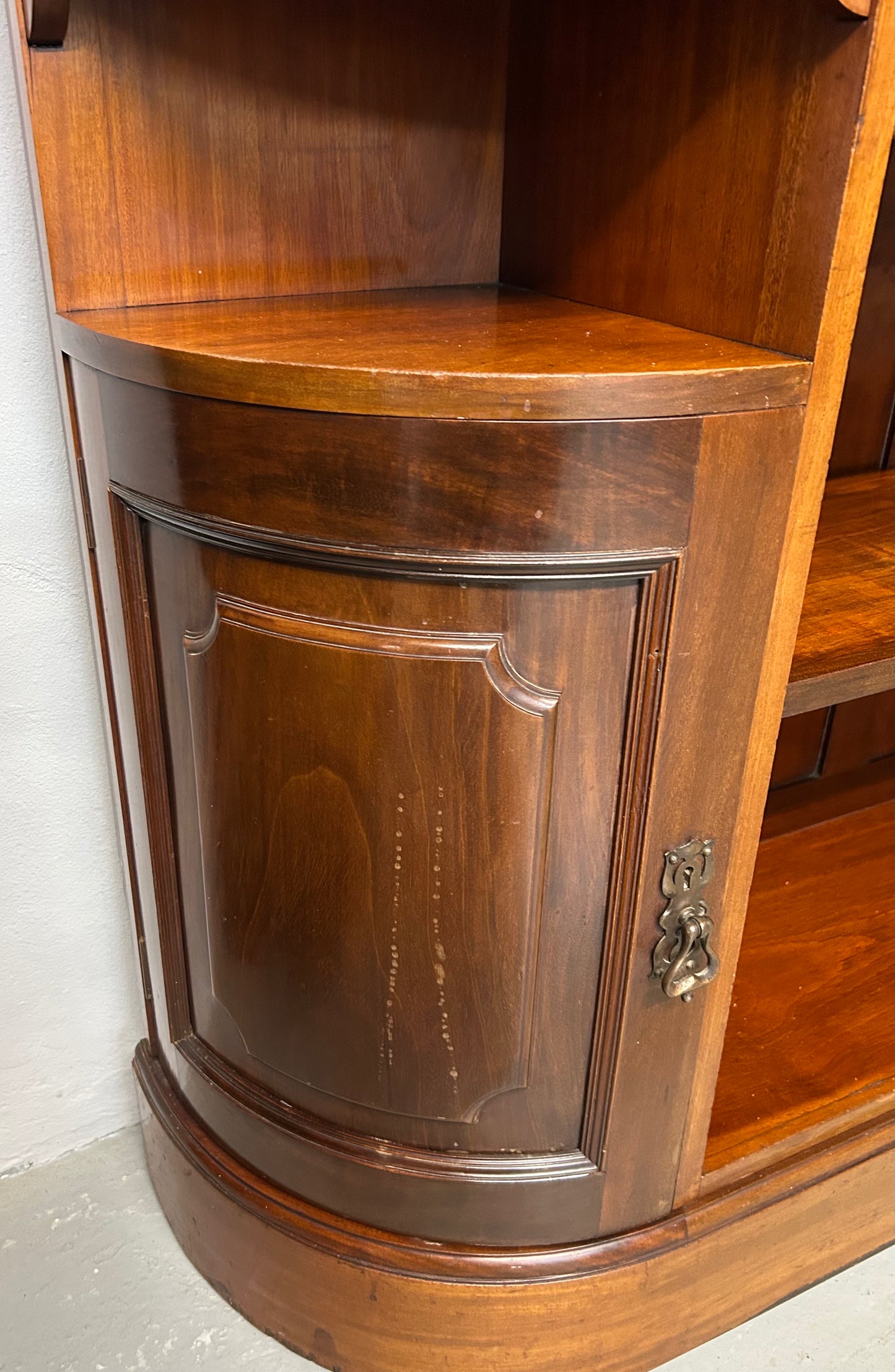 Corner bookcase cabinet by Goodhall, Lamb and Heighway of Manchester