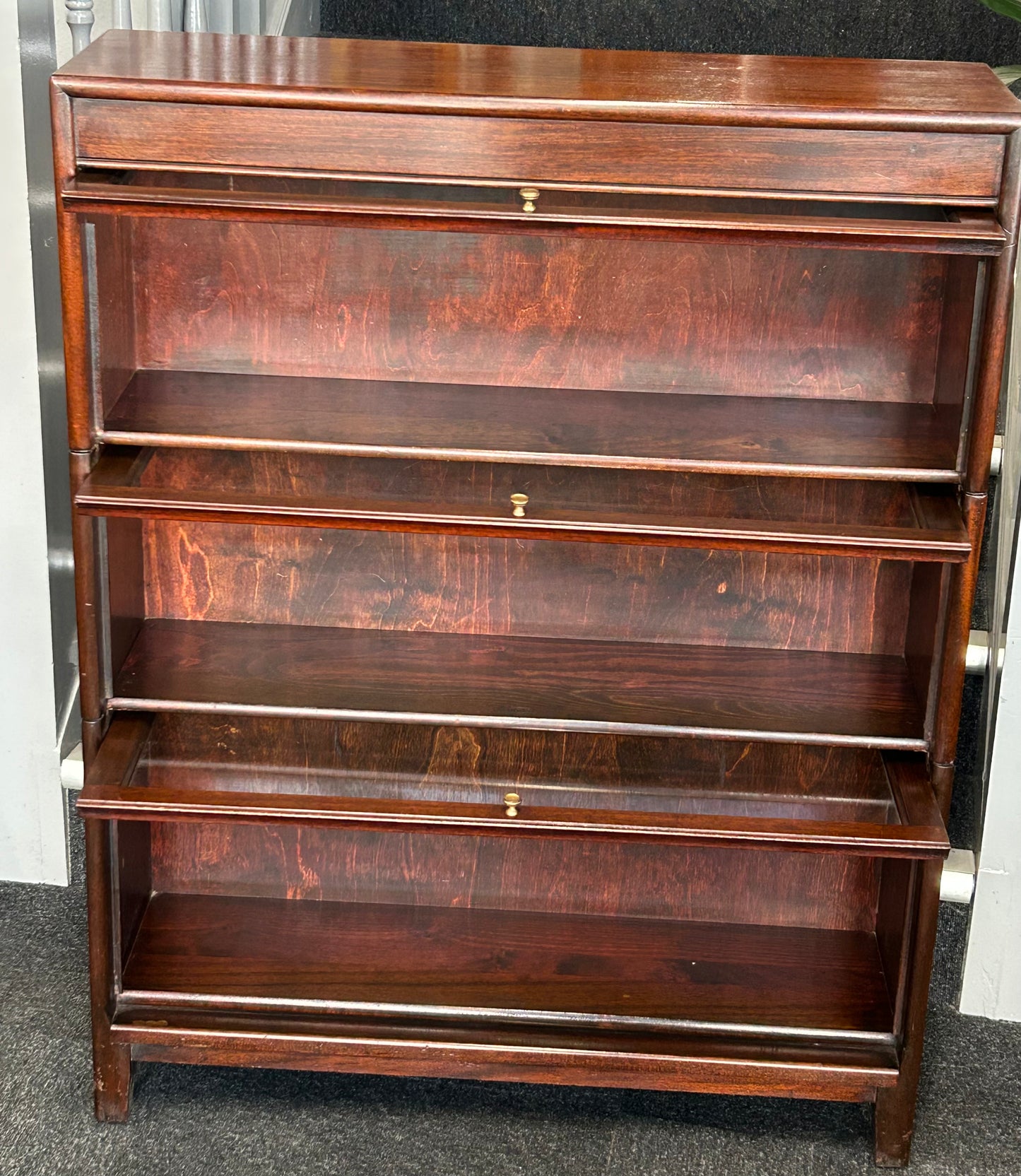 Mahogany 3 Tier Barristers Bookcase by Gunn