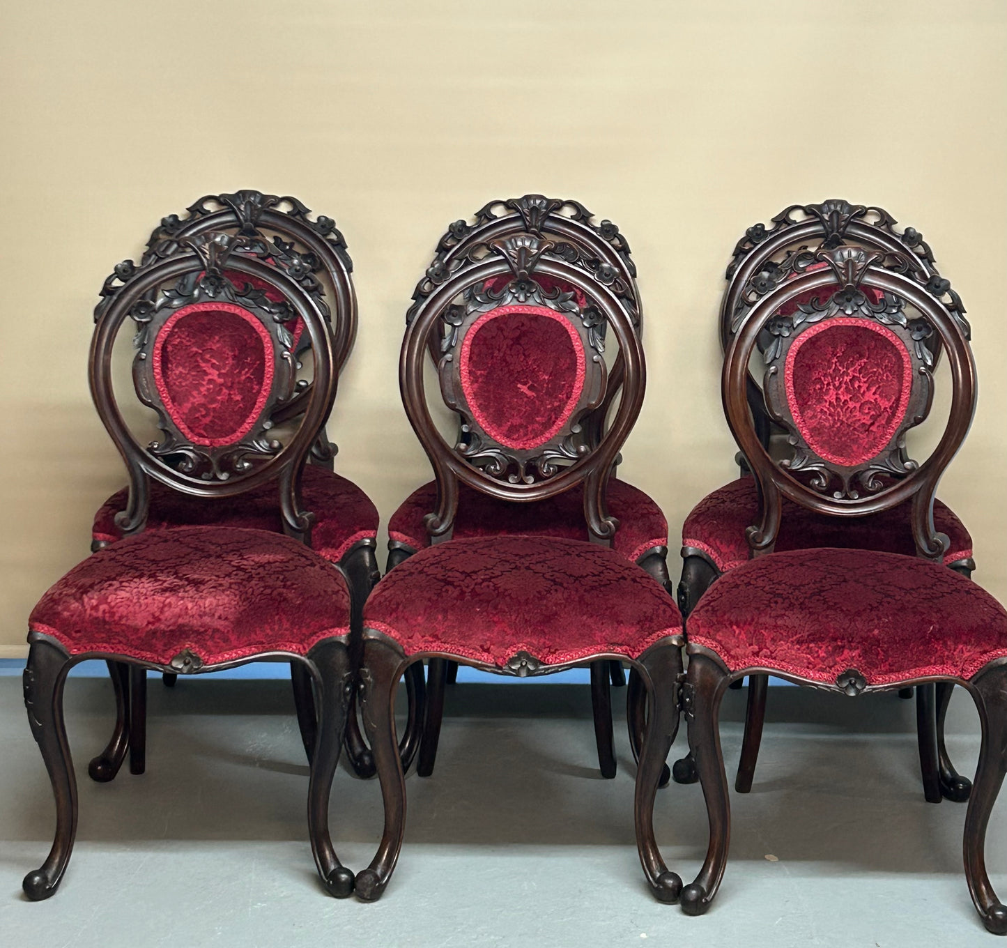 Set of 6 Victorian rosewood dining chairs