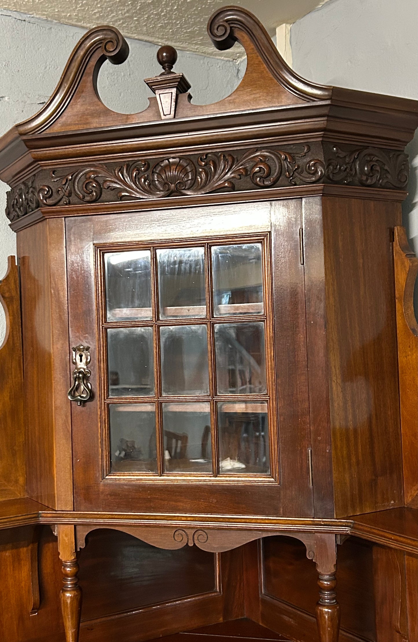 Corner bookcase cabinet by Goodhall, Lamb and Heighway of Manchester