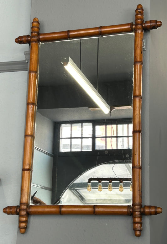 Large and small French faux bamboo mirrors
