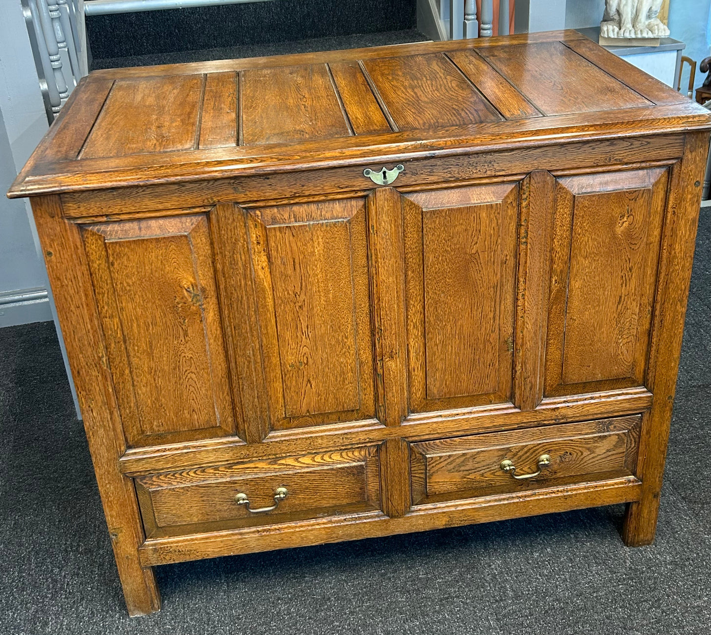 19th century oak mule chest