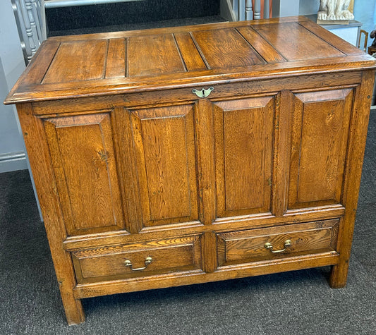 19th century oak mule chest