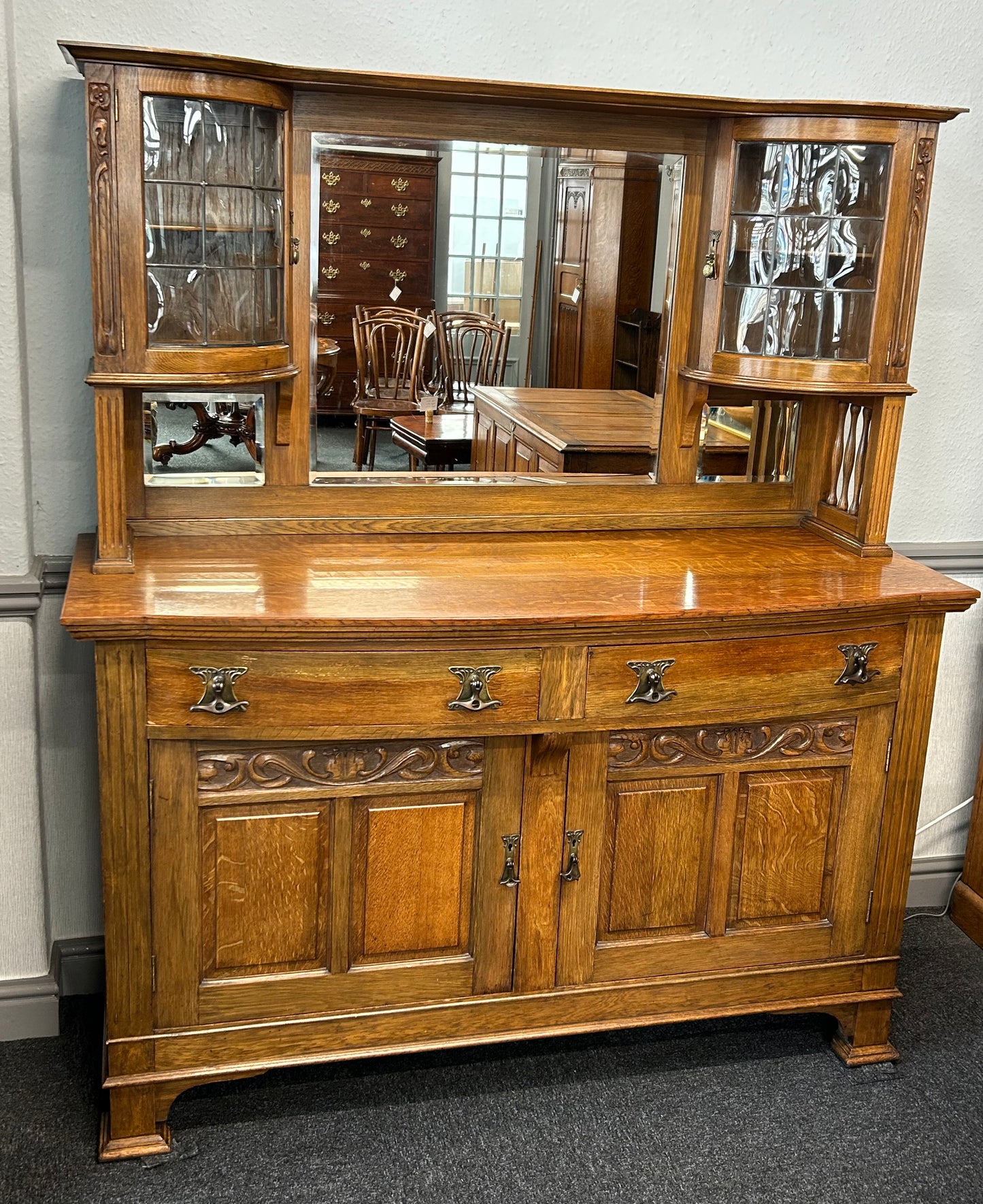 Arts and Crafts oak Edwardian sideboard