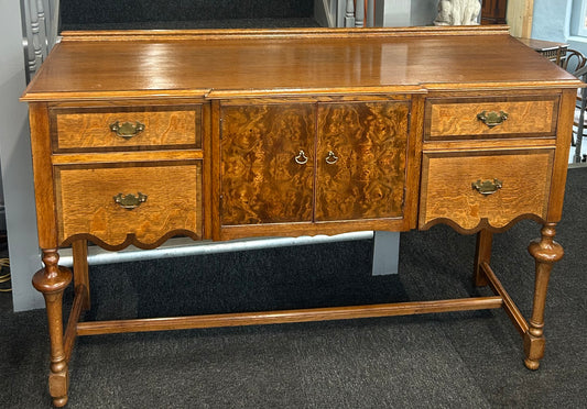 Oak and Burr Walnut sideboard