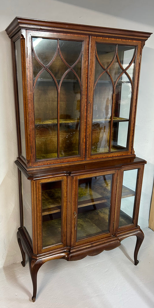Edwardian inlaid display cabinet