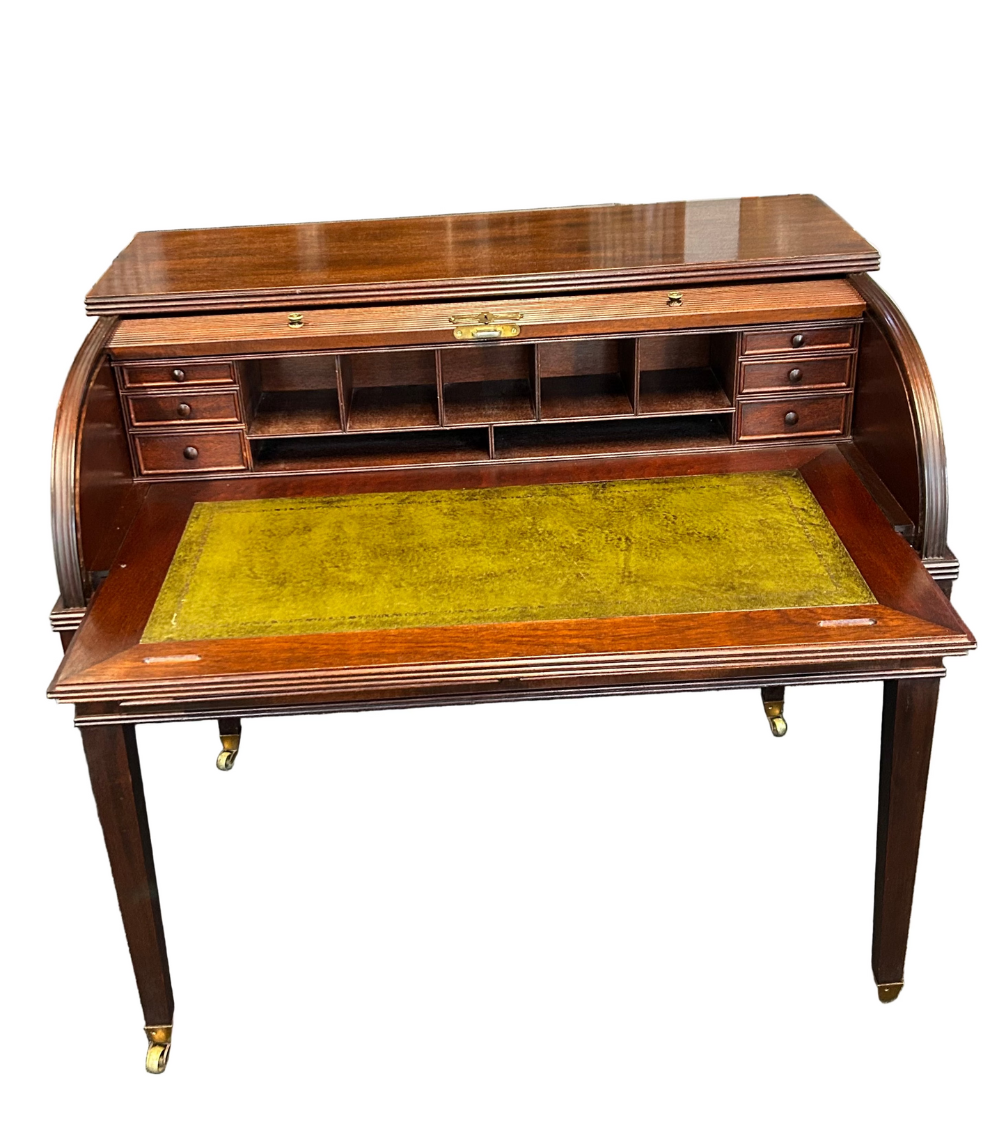 Reproduction Georgian Style Mahogany Tambour Writing Desk