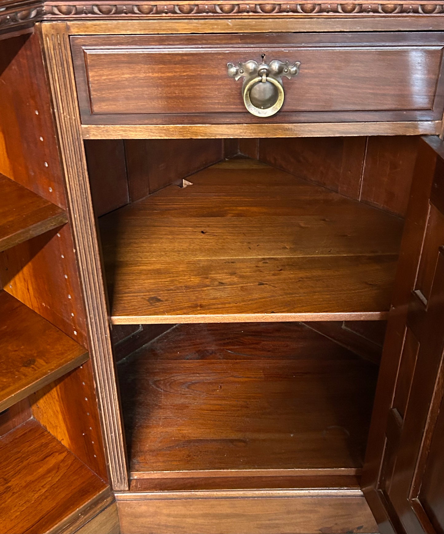 Corner bookcase cabinet by Goodhall, Lamb and Heighway of Manchester