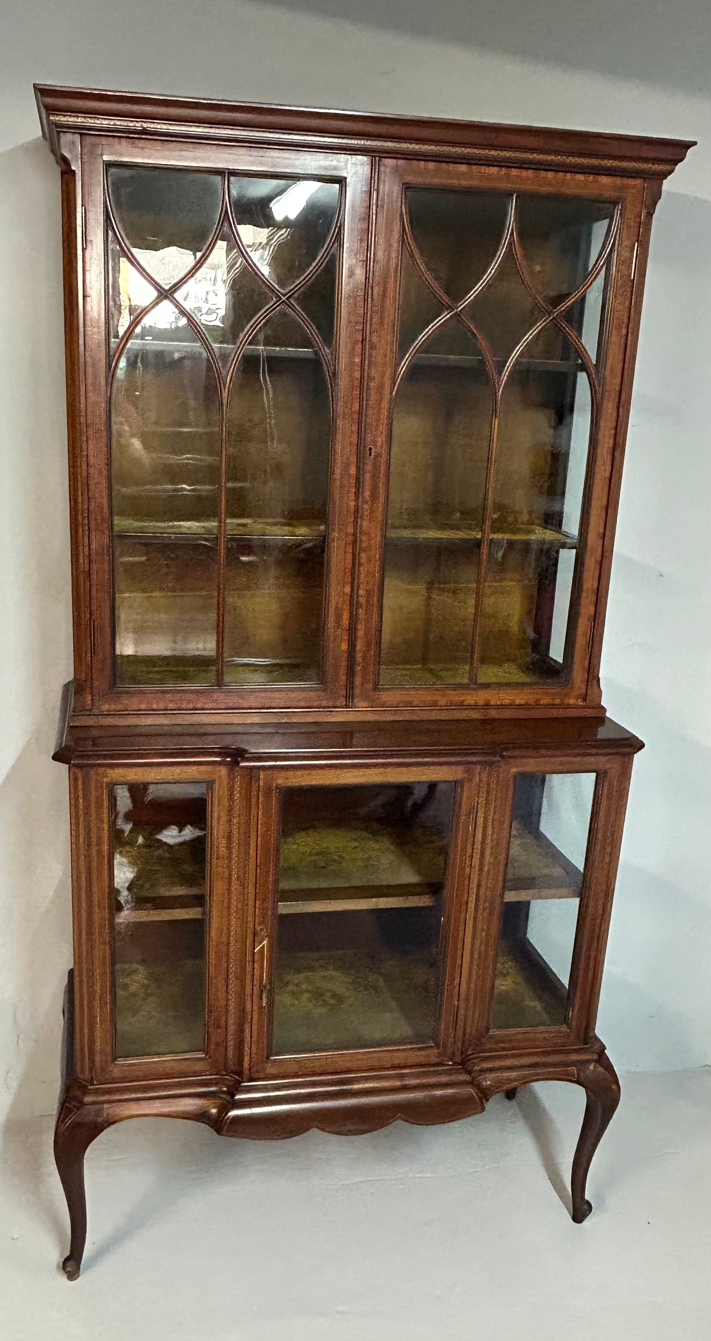Edwardian inlaid display cabinet