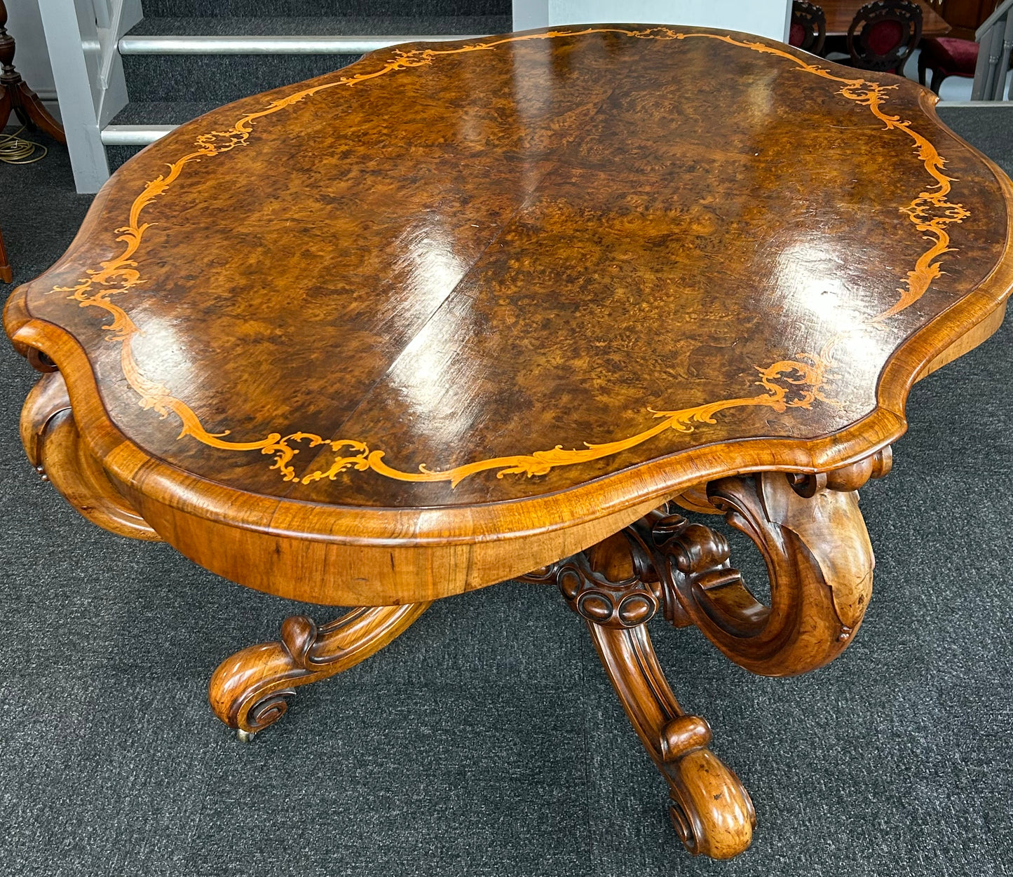 Victoria Burr walnut centre table