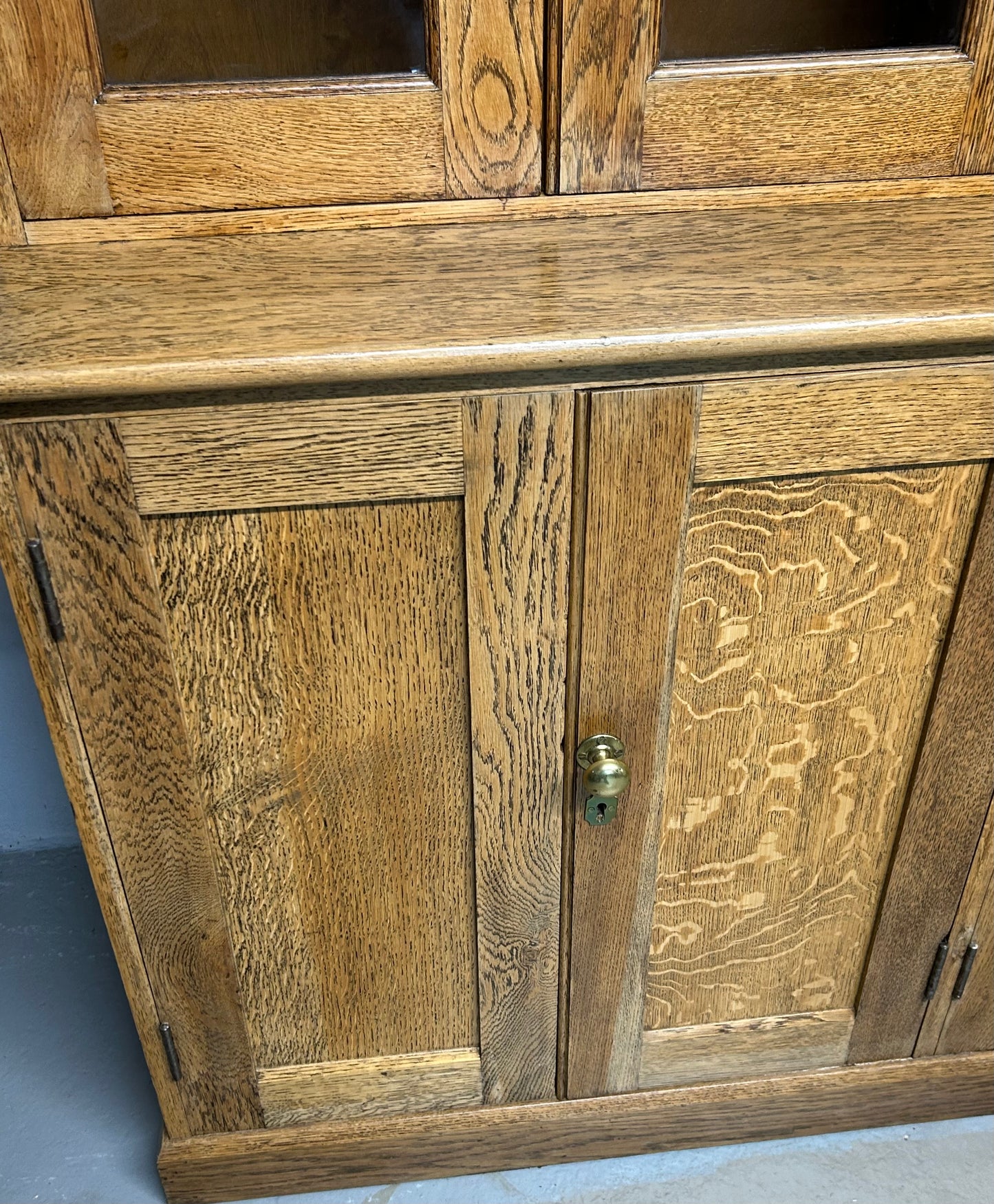 Antique oak school cupboard