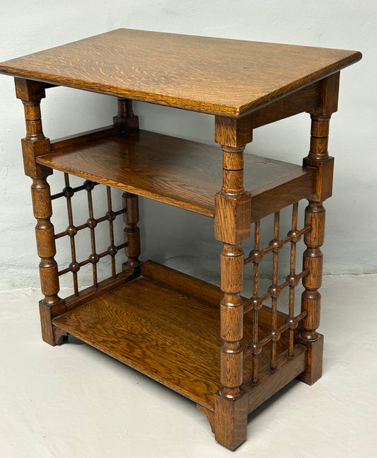 Oak arts and crafts bookcase stand