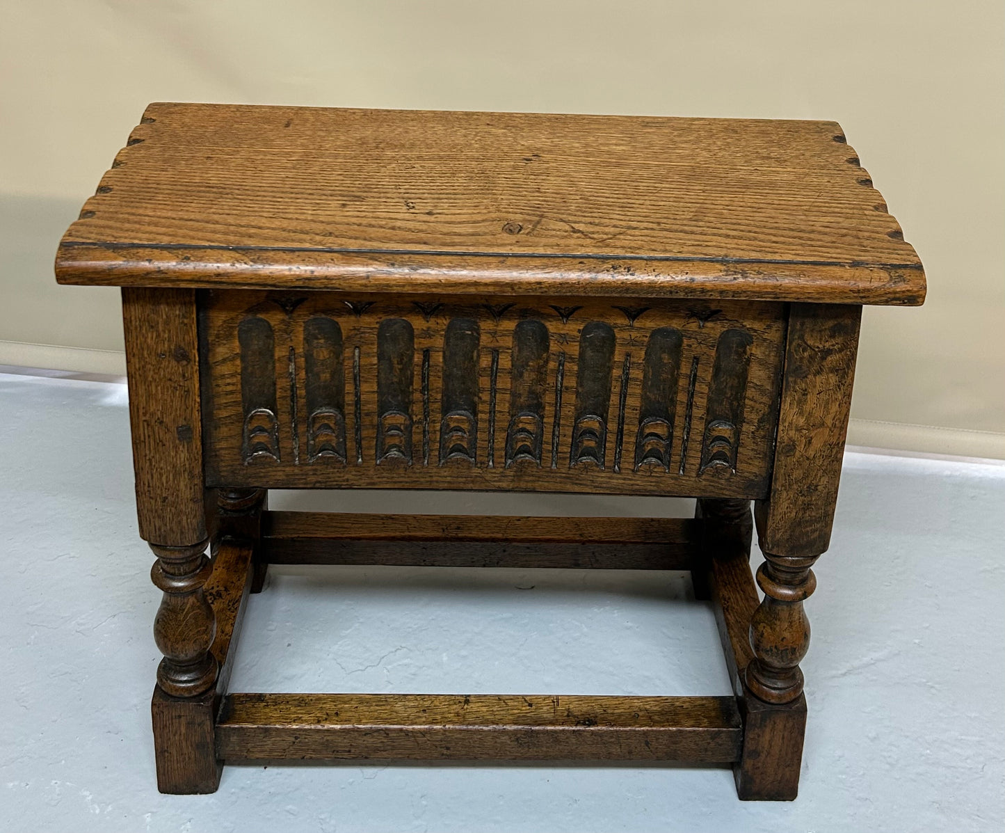 Jacobean style oak box stool