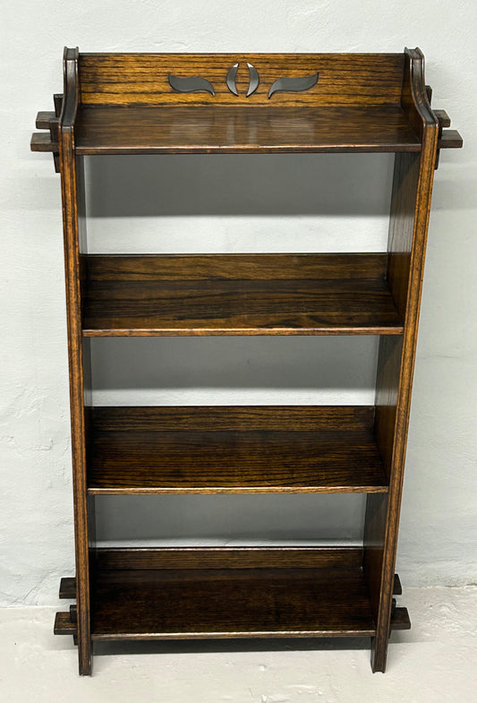 Oak arts and crafts small bookcase