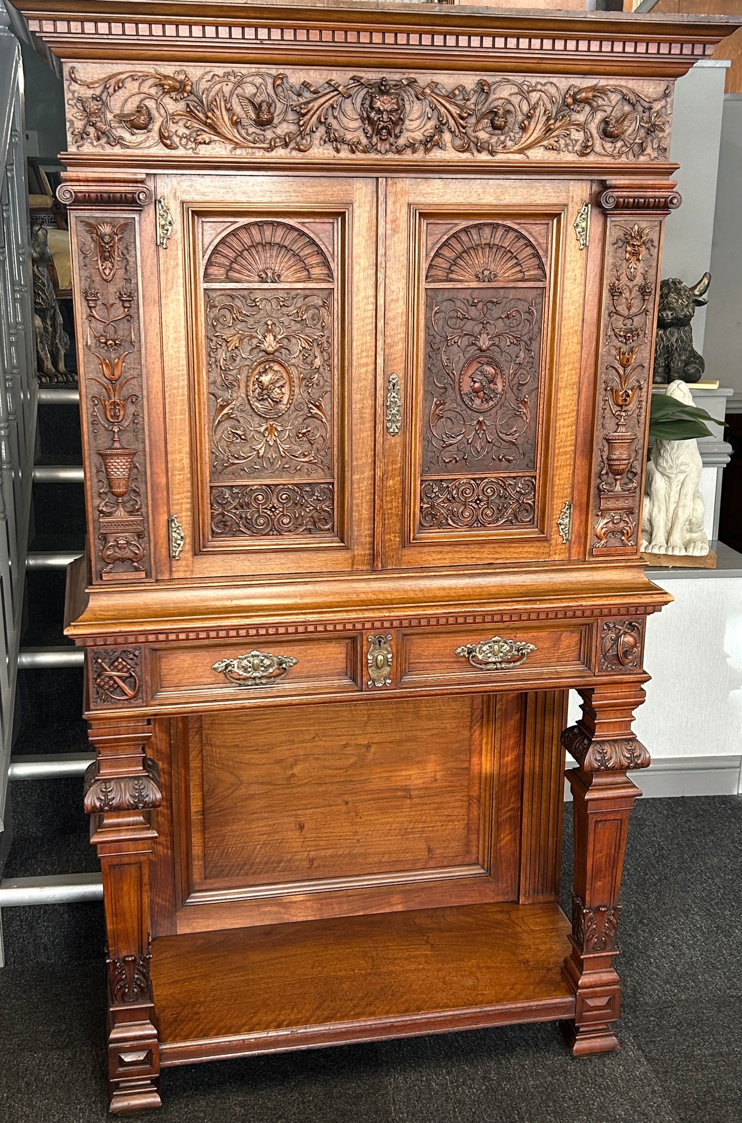 Gillows 19th Century Renaissance Revival Carved Cabinet