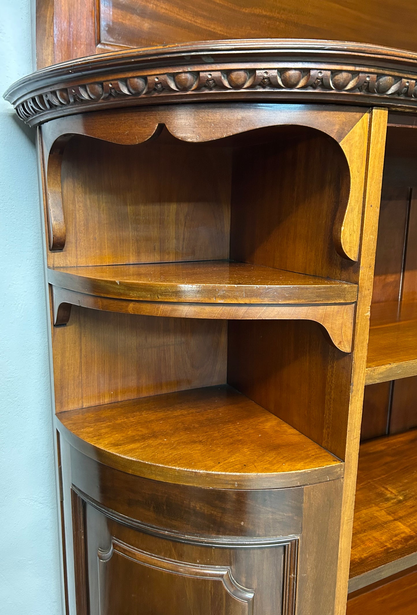 Corner bookcase cabinet by Goodhall, Lamb and Heighway of Manchester