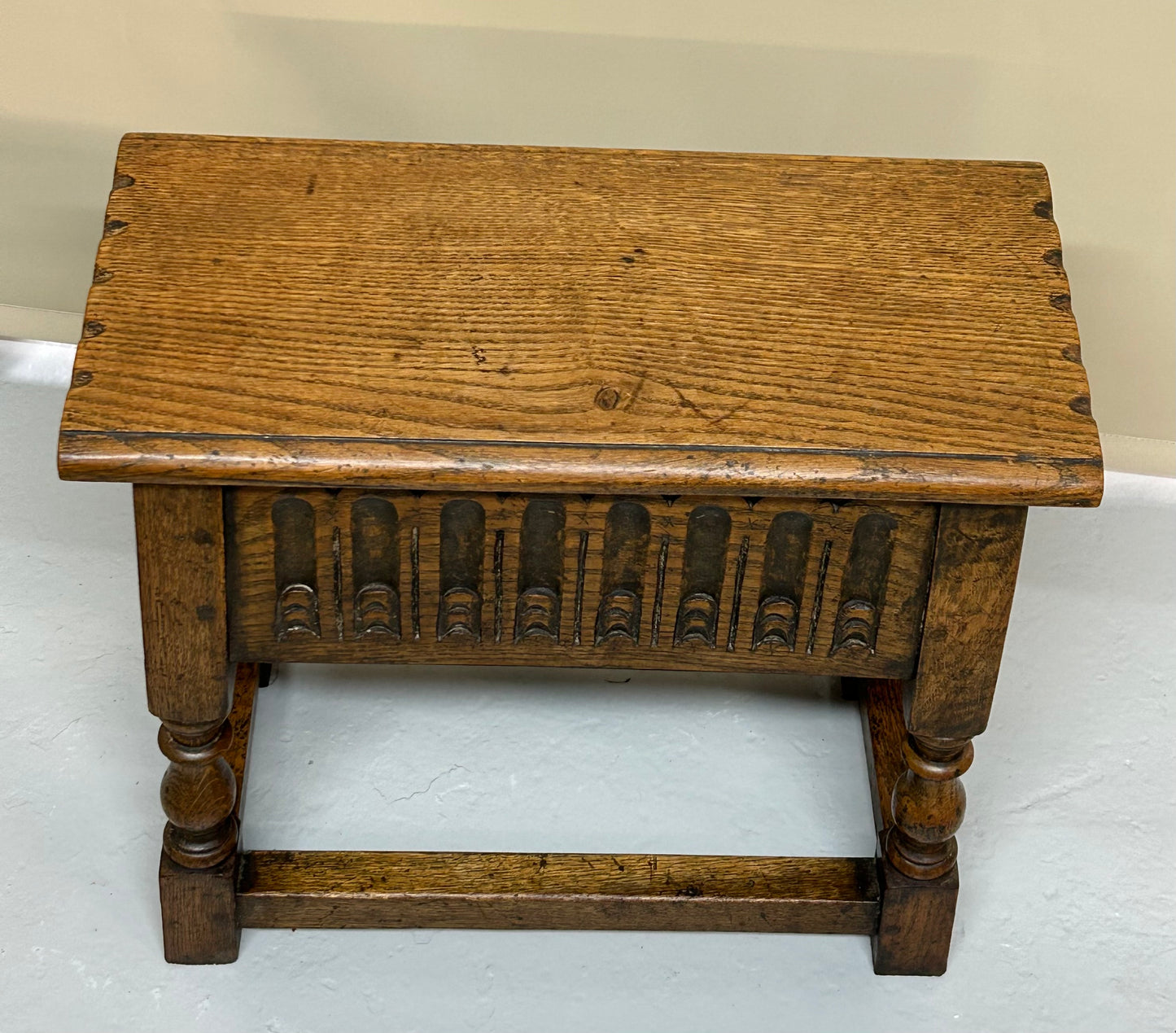 Jacobean style oak box stool