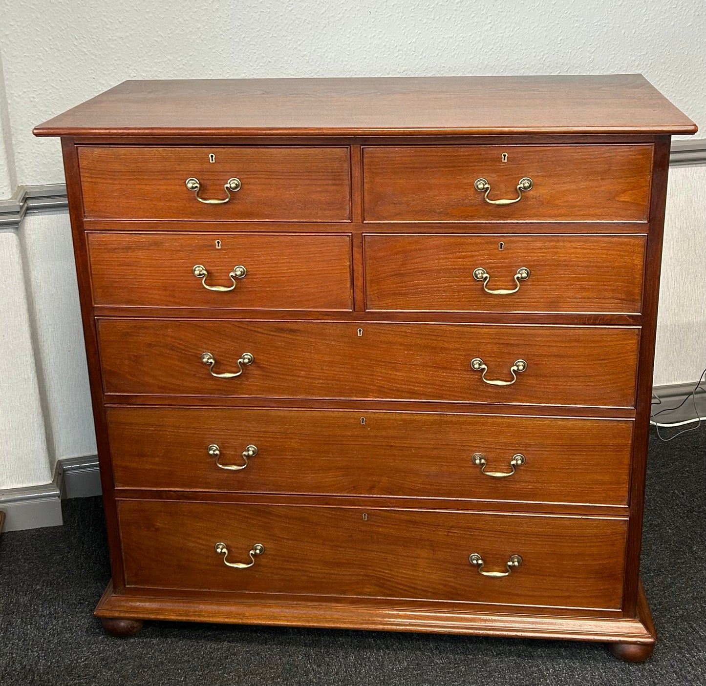 19th century solid walnut chest of drawers