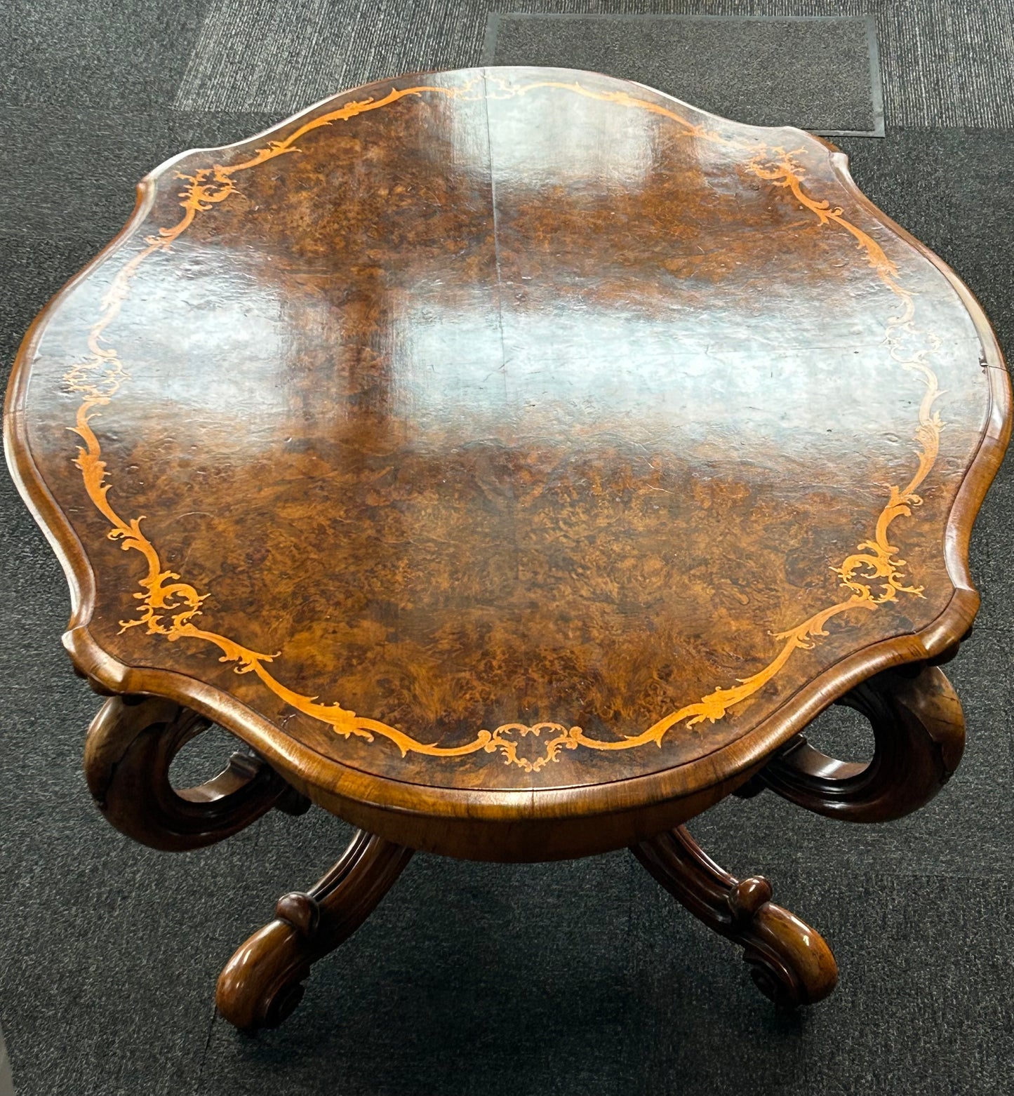 Victoria Burr walnut centre table