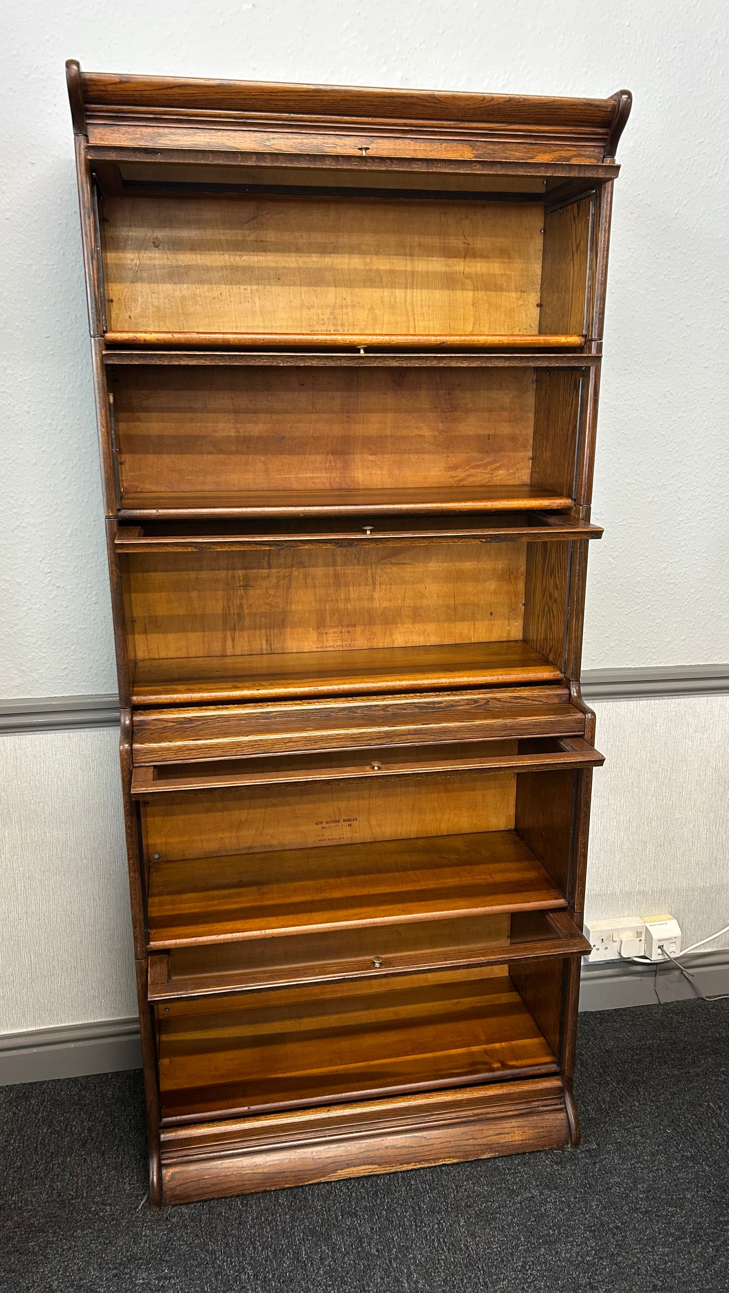 Oak 5 Tier Barristers Bookcase by “Gunn”