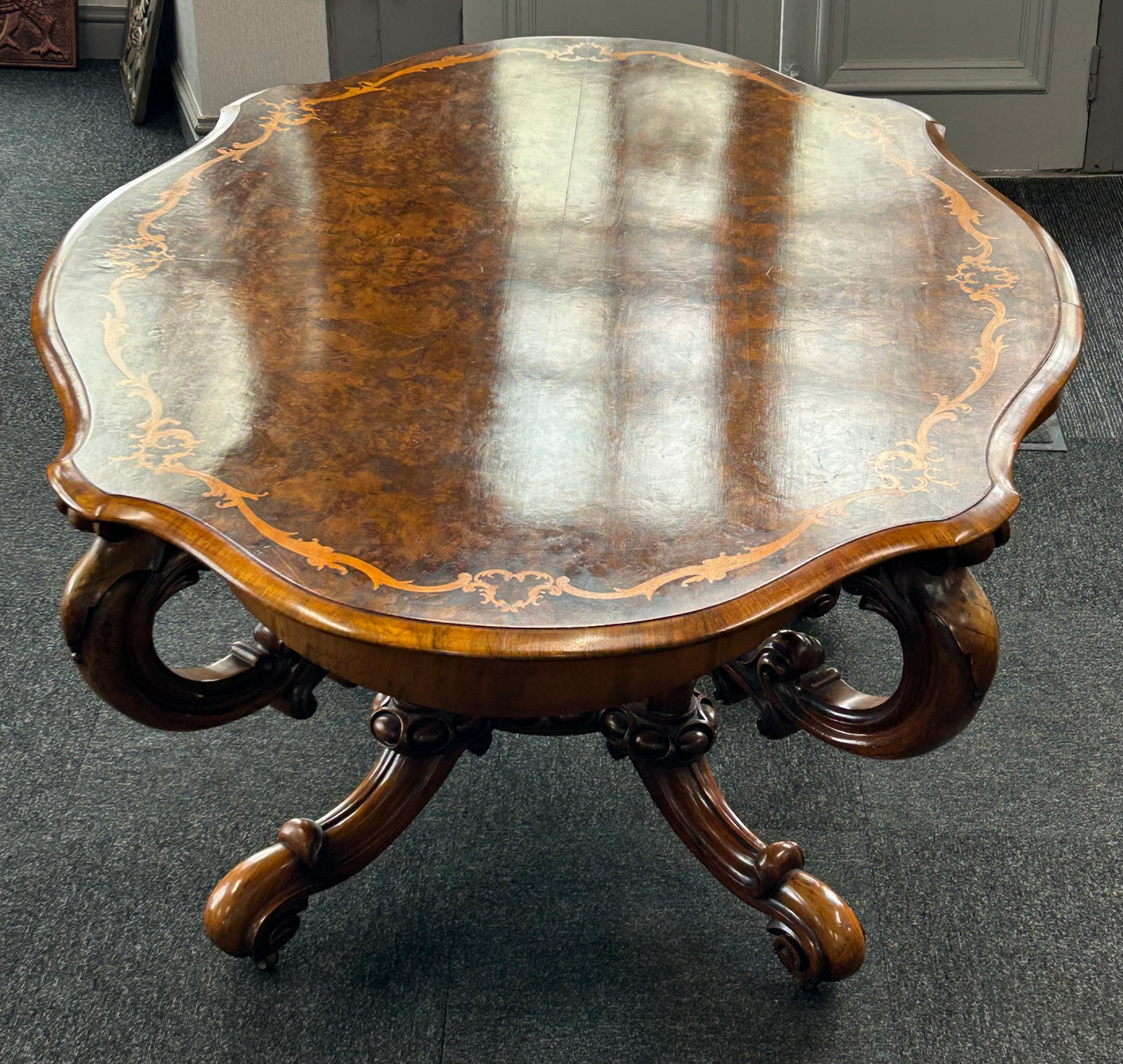 Victoria Burr walnut centre table