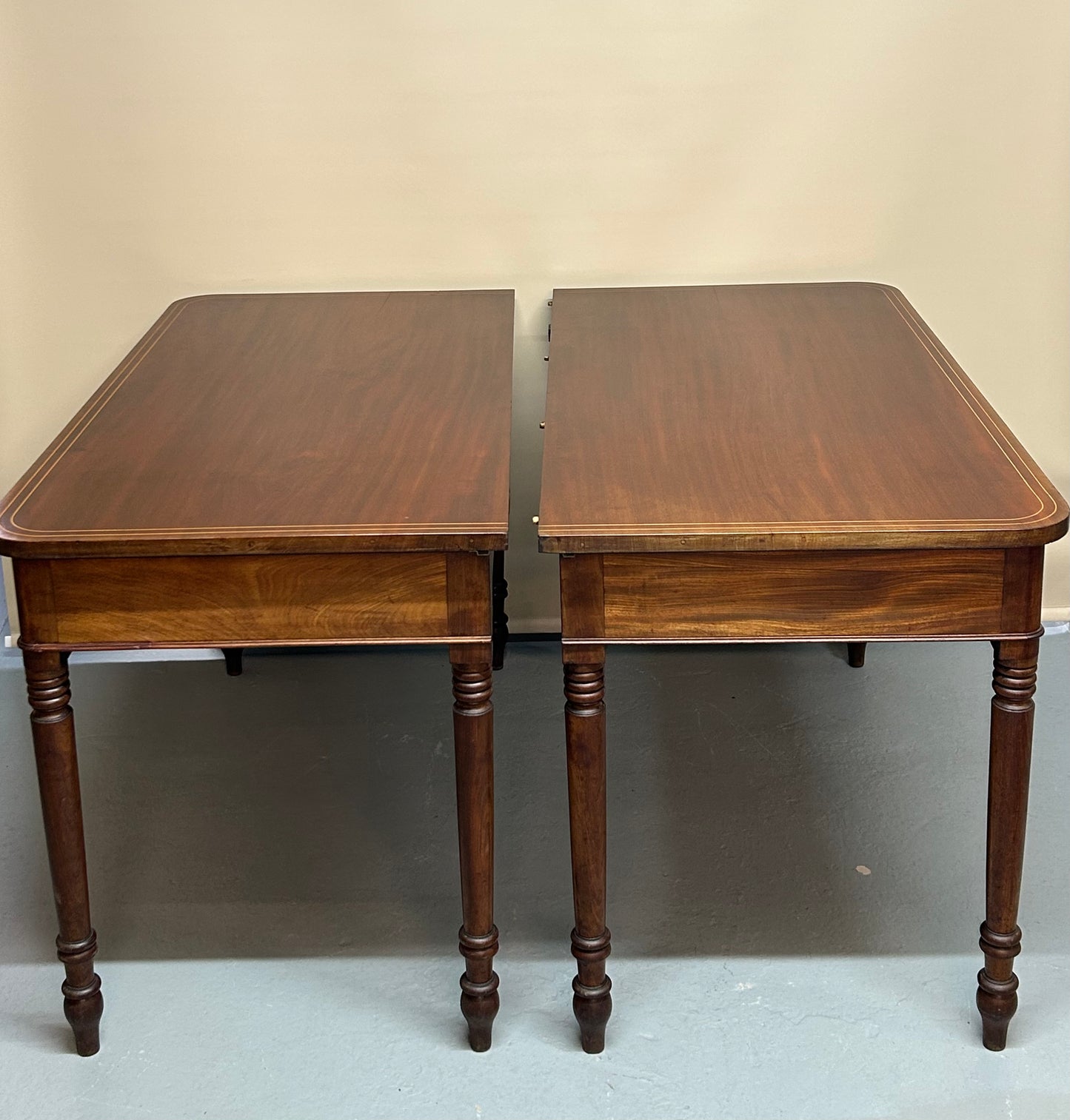Pair of Georgian mahogany console tables
