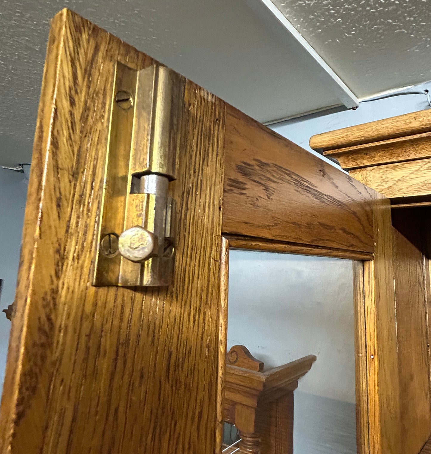 Antique oak school cupboard