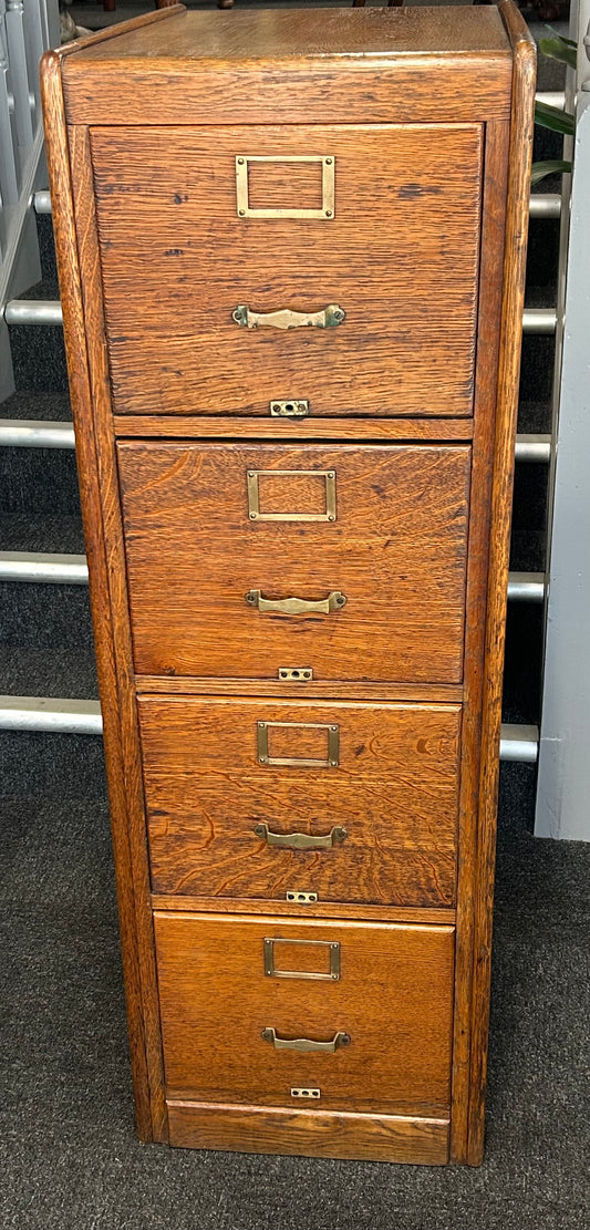 4 Drawer oak vertical filing cabinet